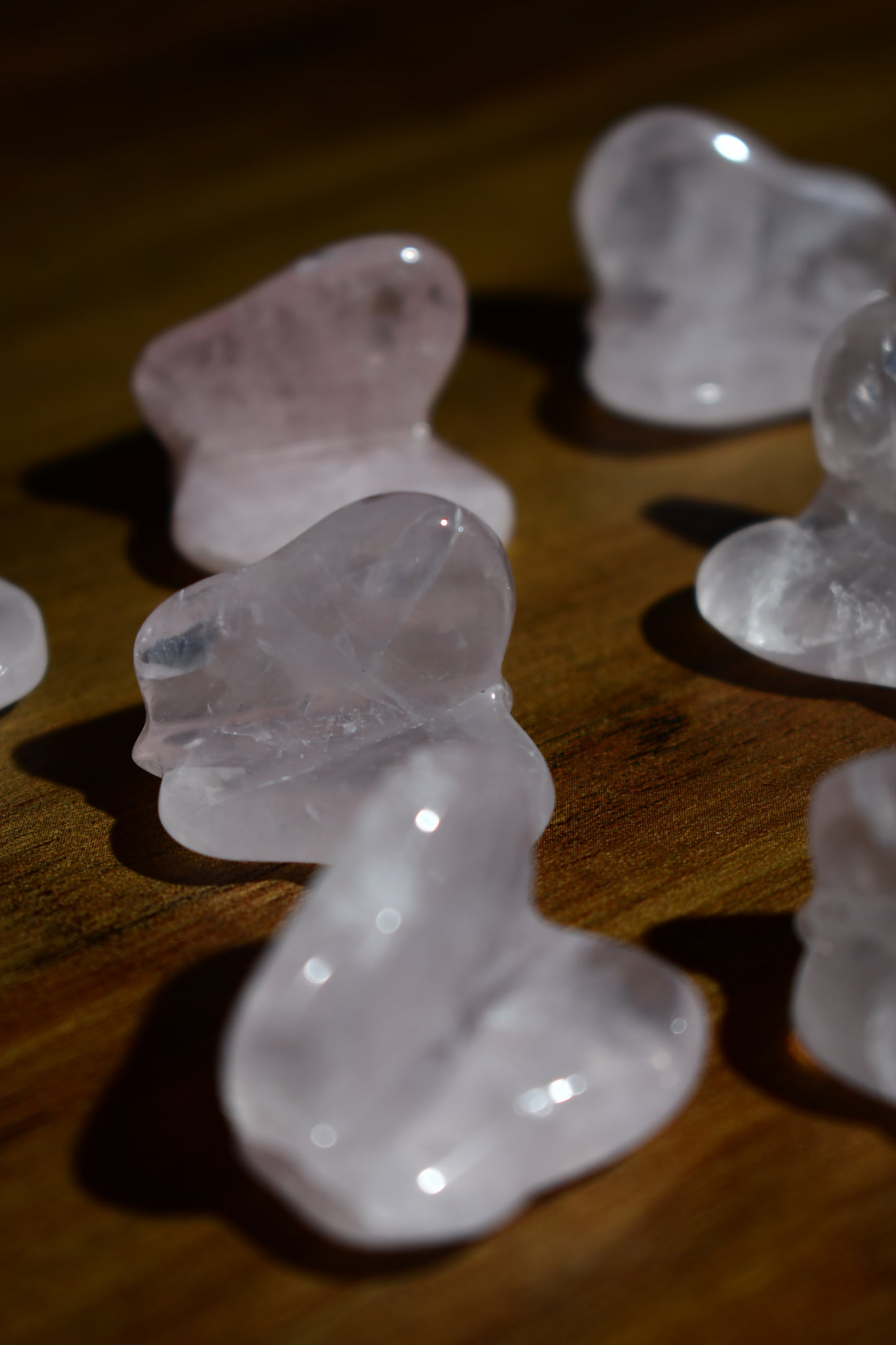 Mini Rose Quartz Butterfly Carving