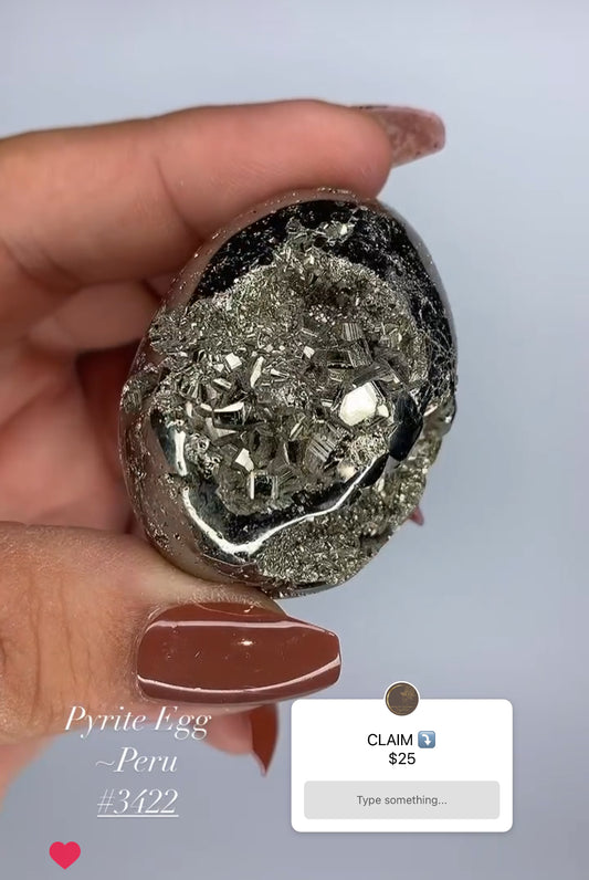 PYRITE EGG CARVING- PERU