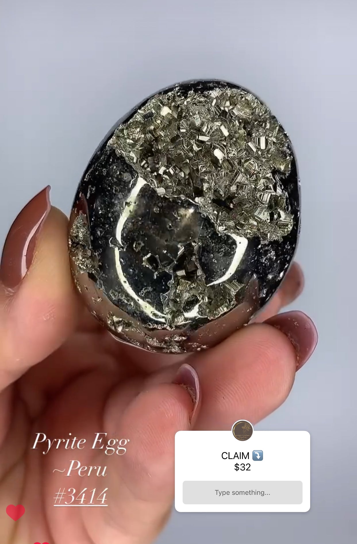 PYRITE EGG CARVING- PERU