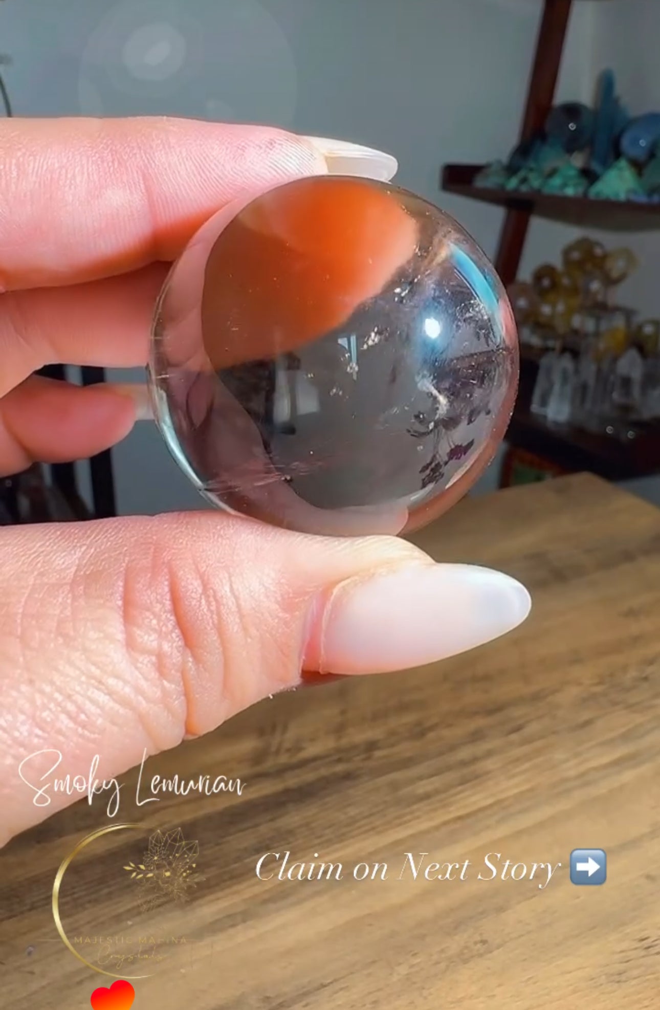 Smoky Lemurian Sphere on Stationary Stand