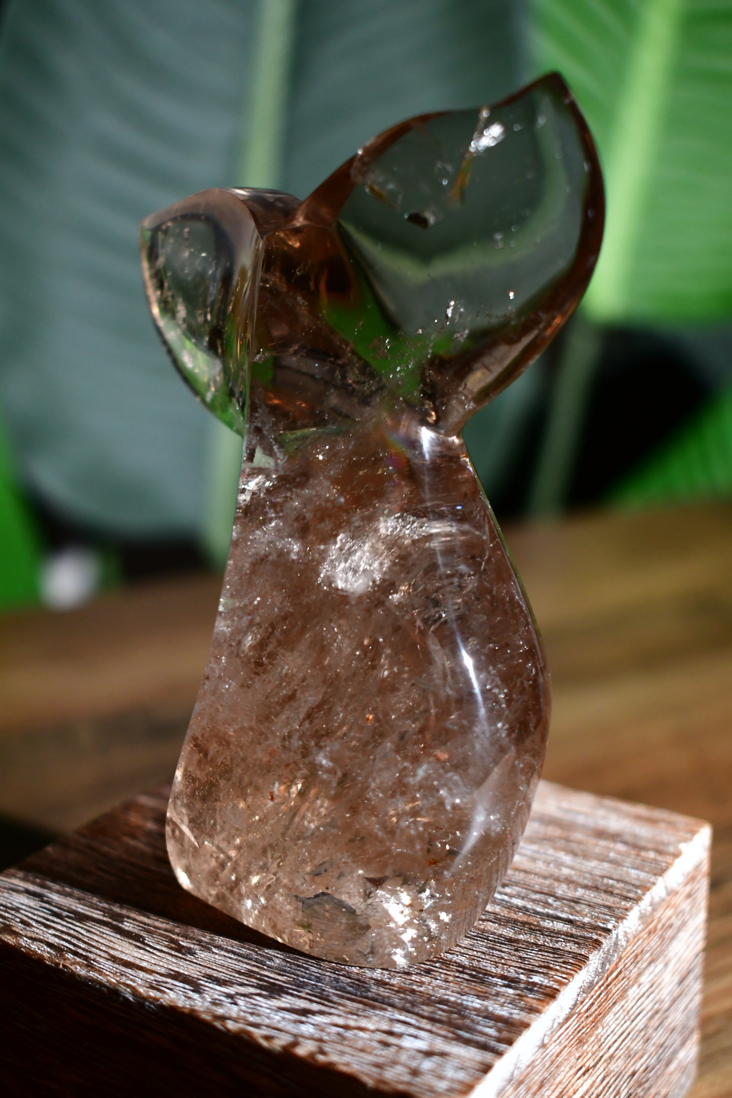 Smoky Quartz Whale Tail Carving 02