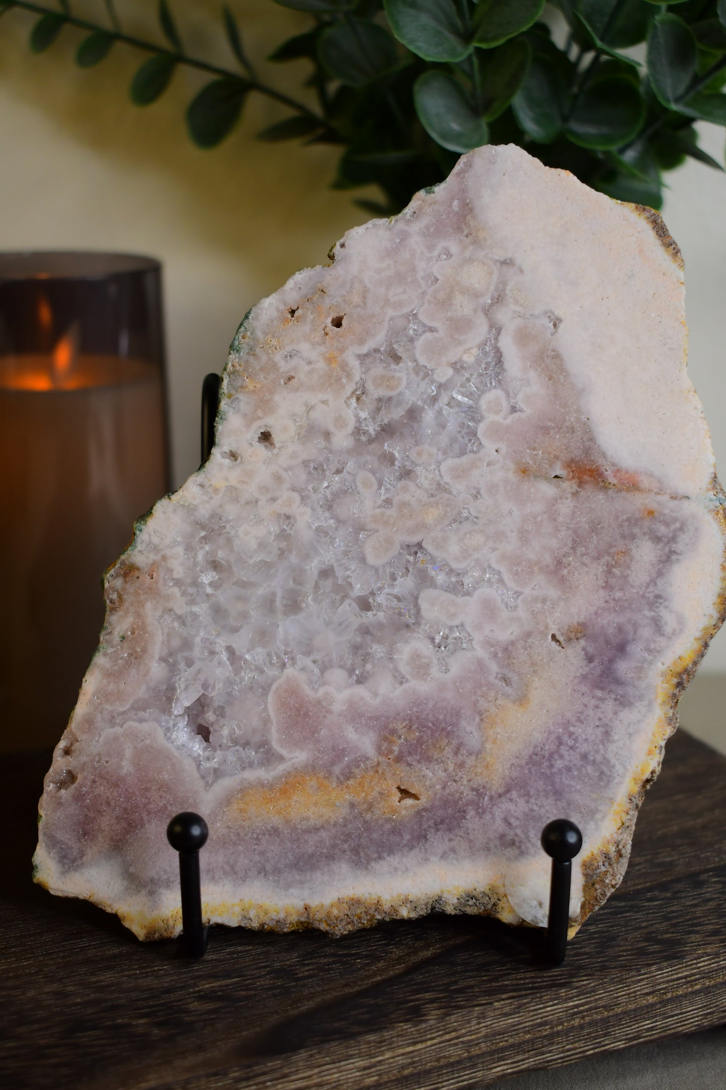 Pink Amethyst Slab with Stand