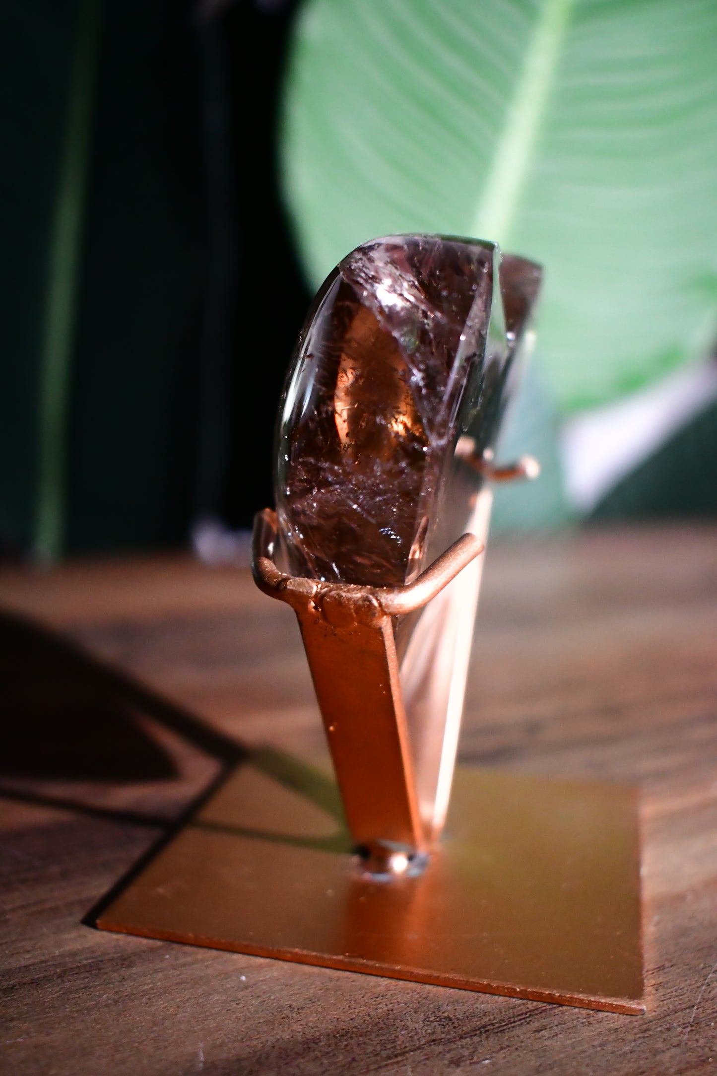 Smoky Quartz Heart on Custom Stand