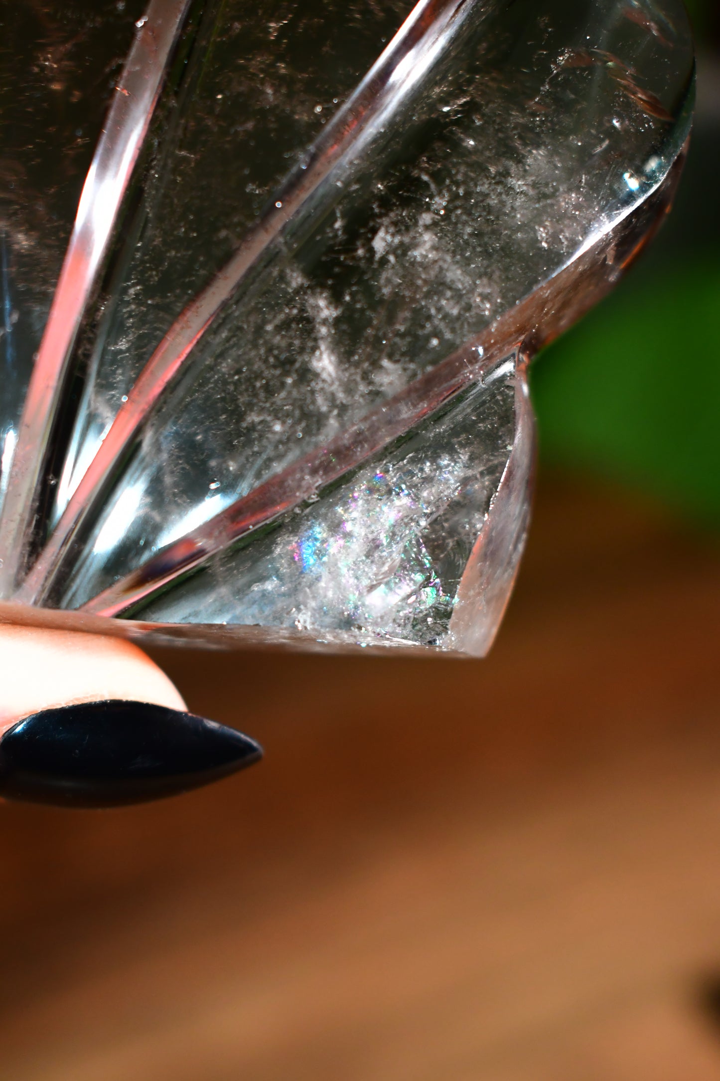 Smoky Quartz Self Standing Sunrise Seashell 02