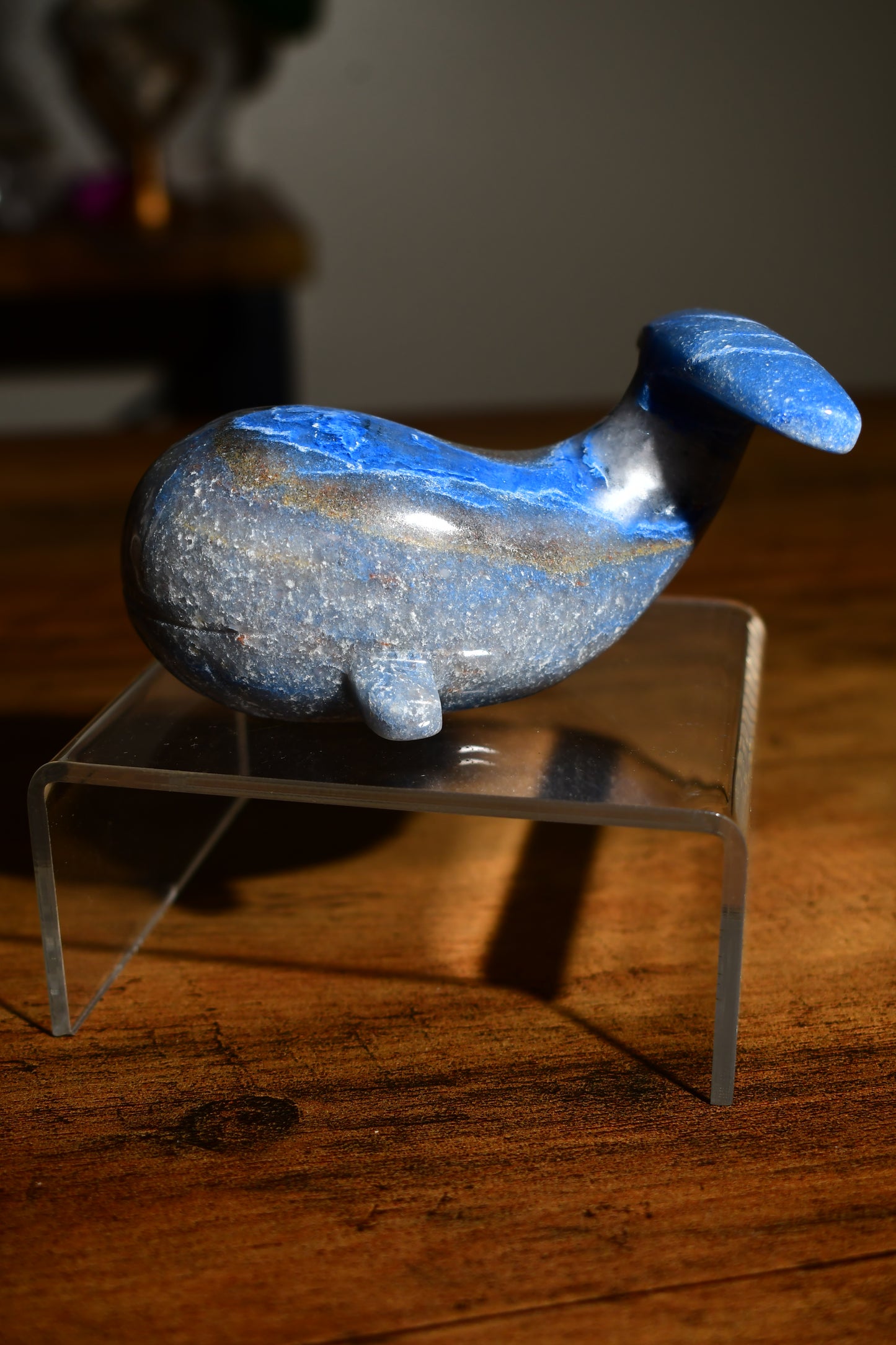 Blue Aventurine Whale Carving