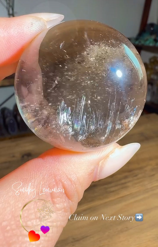 Smoky Lemurian Sphere on Stationary Stand