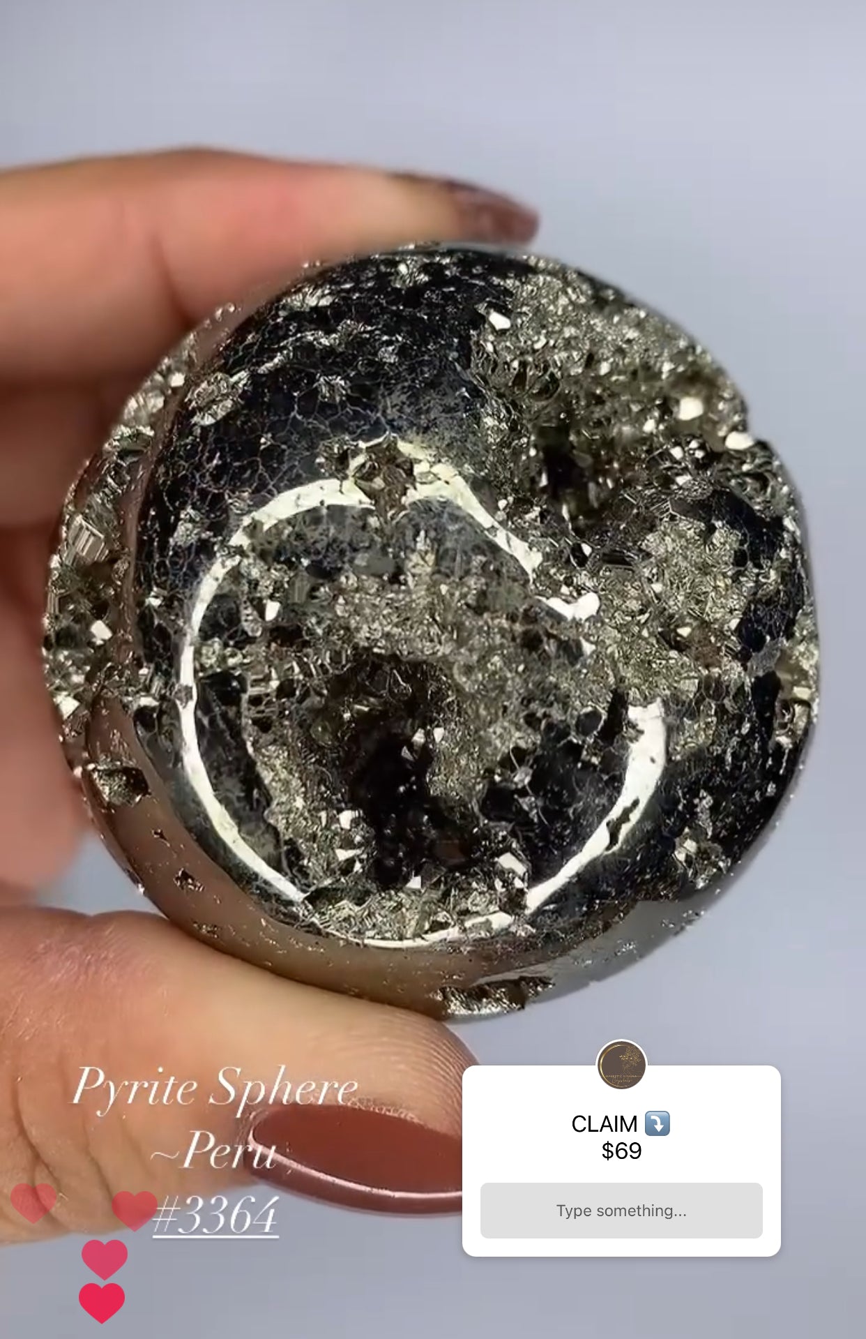 PYRITE DRUZY SPHERE- PERU