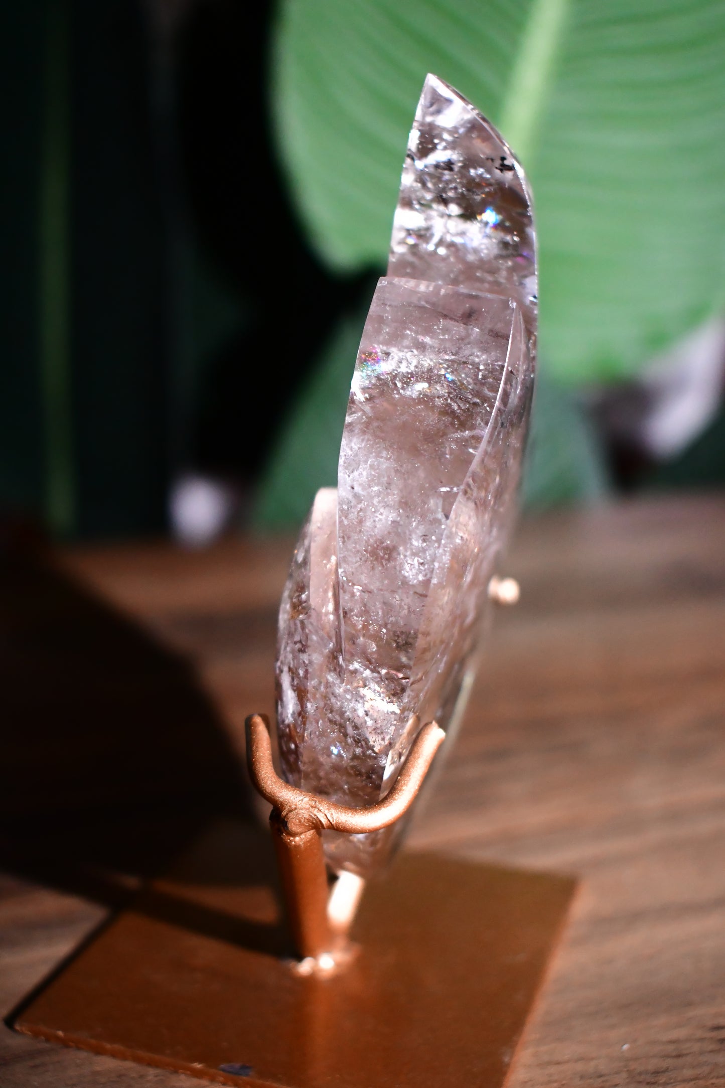 Smoky Quartz Eternal Heart Flame with Custom Stand
