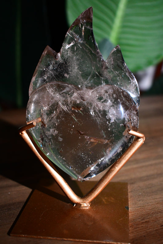 Smoky Quartz Eternal Heart Flame with Custom Stand