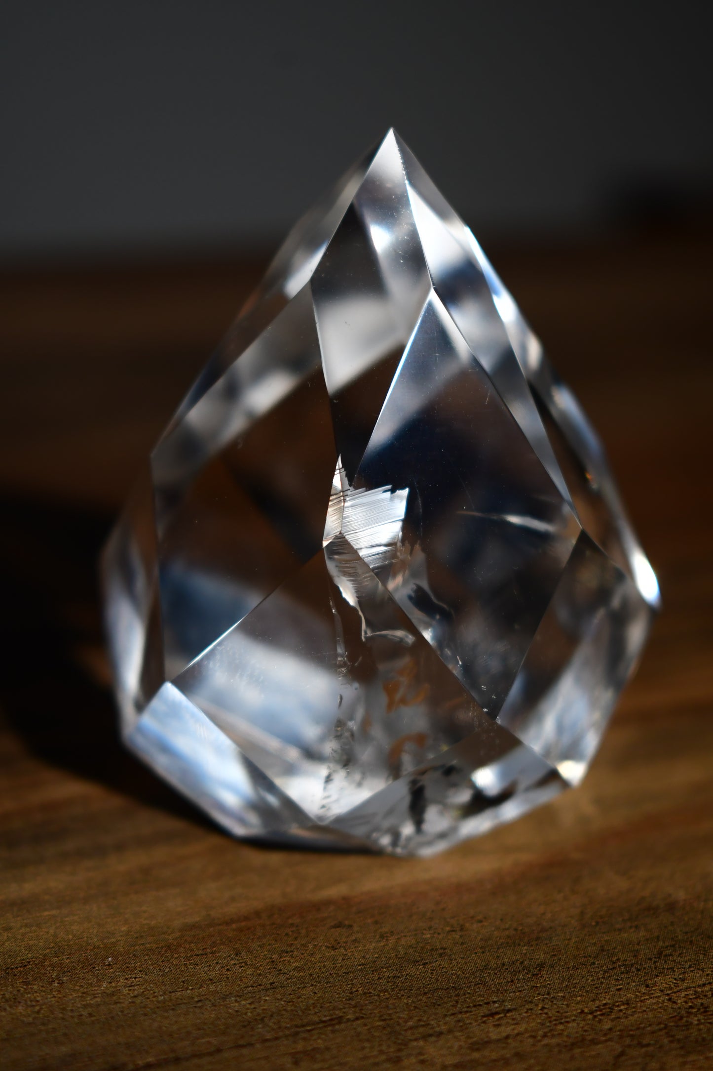 Clear Quartz Faceted Flame