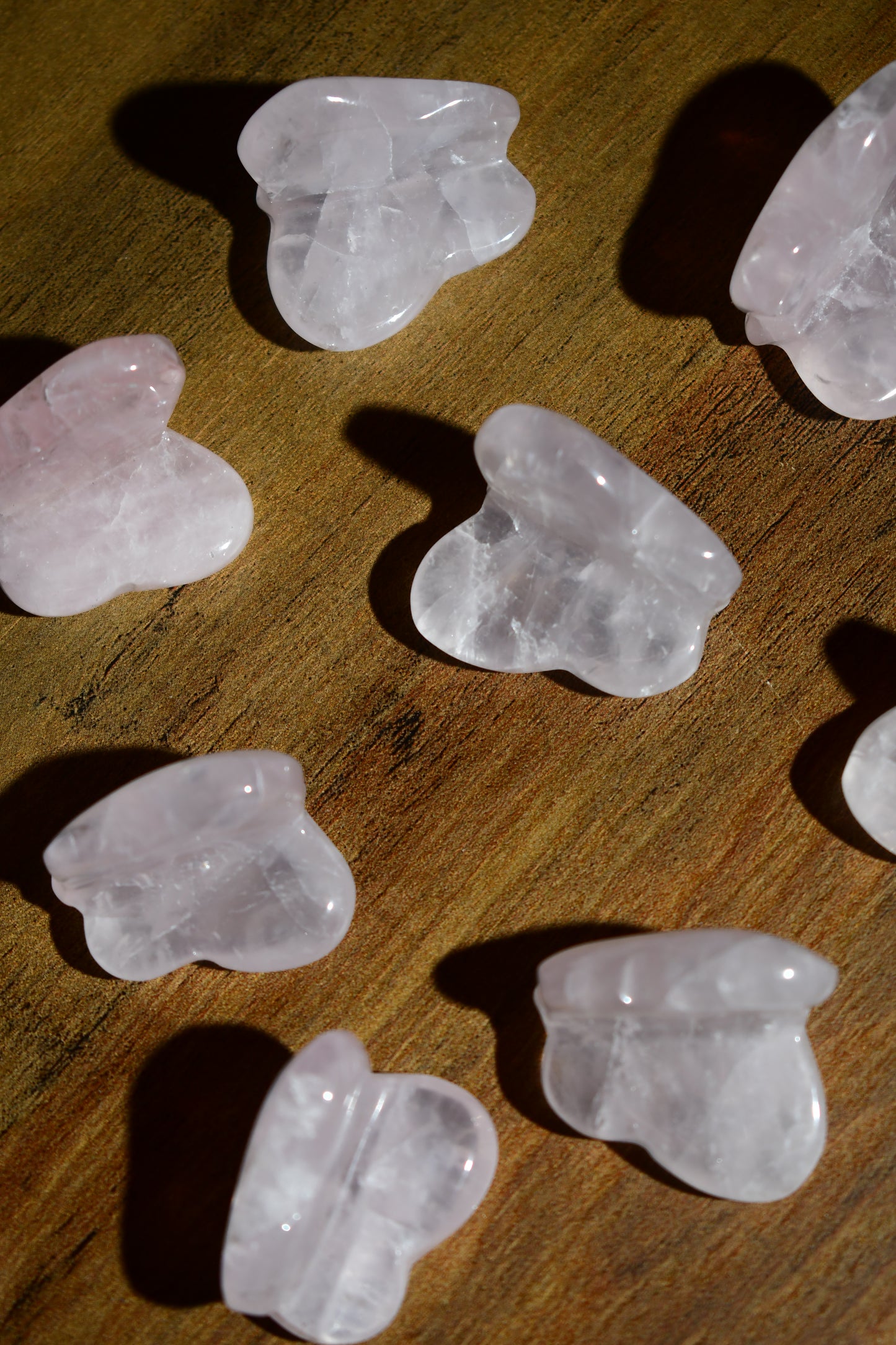 Mini Rose Quartz Butterfly Carving