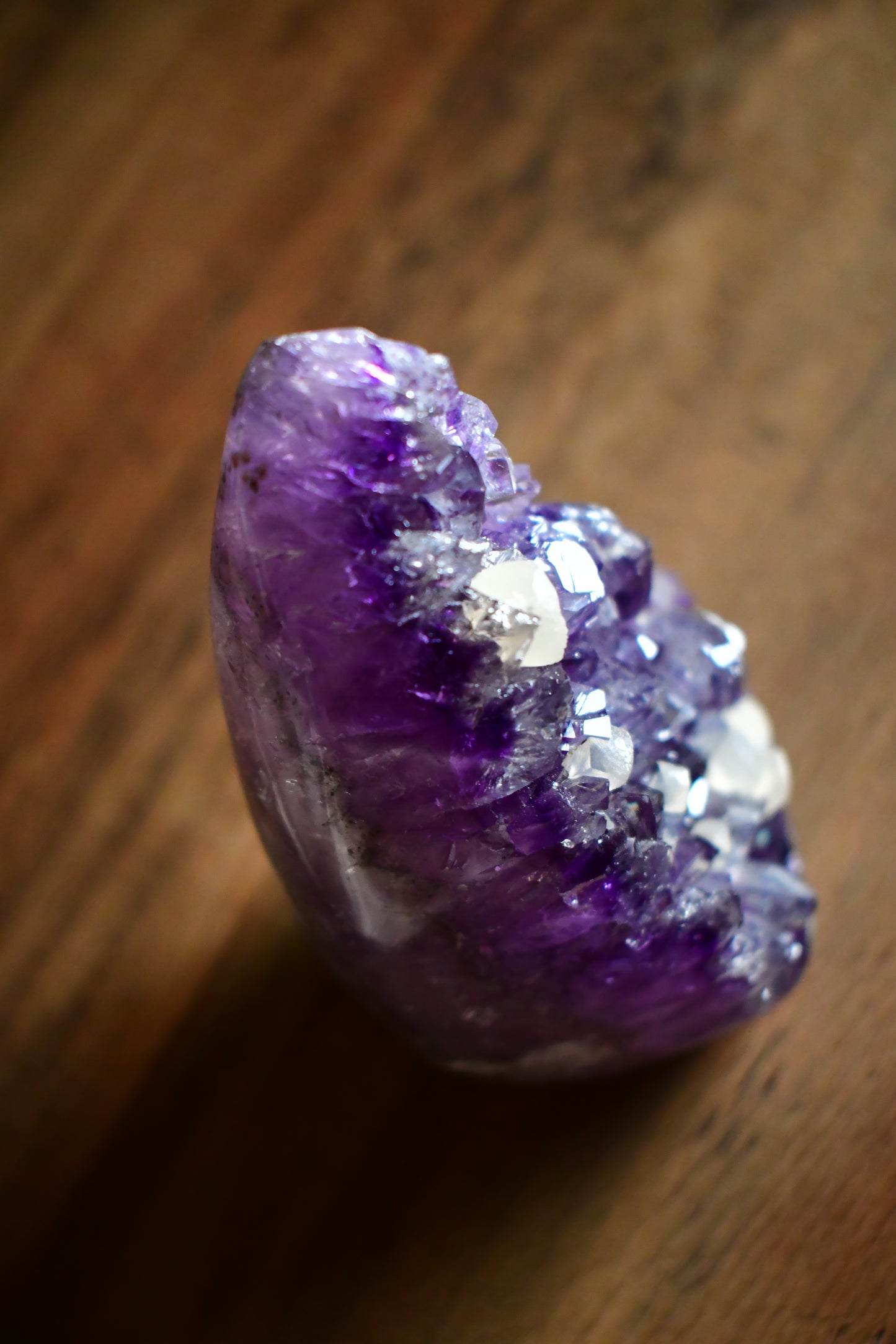 Druzy Amethyst, Calcite & Agate Flame