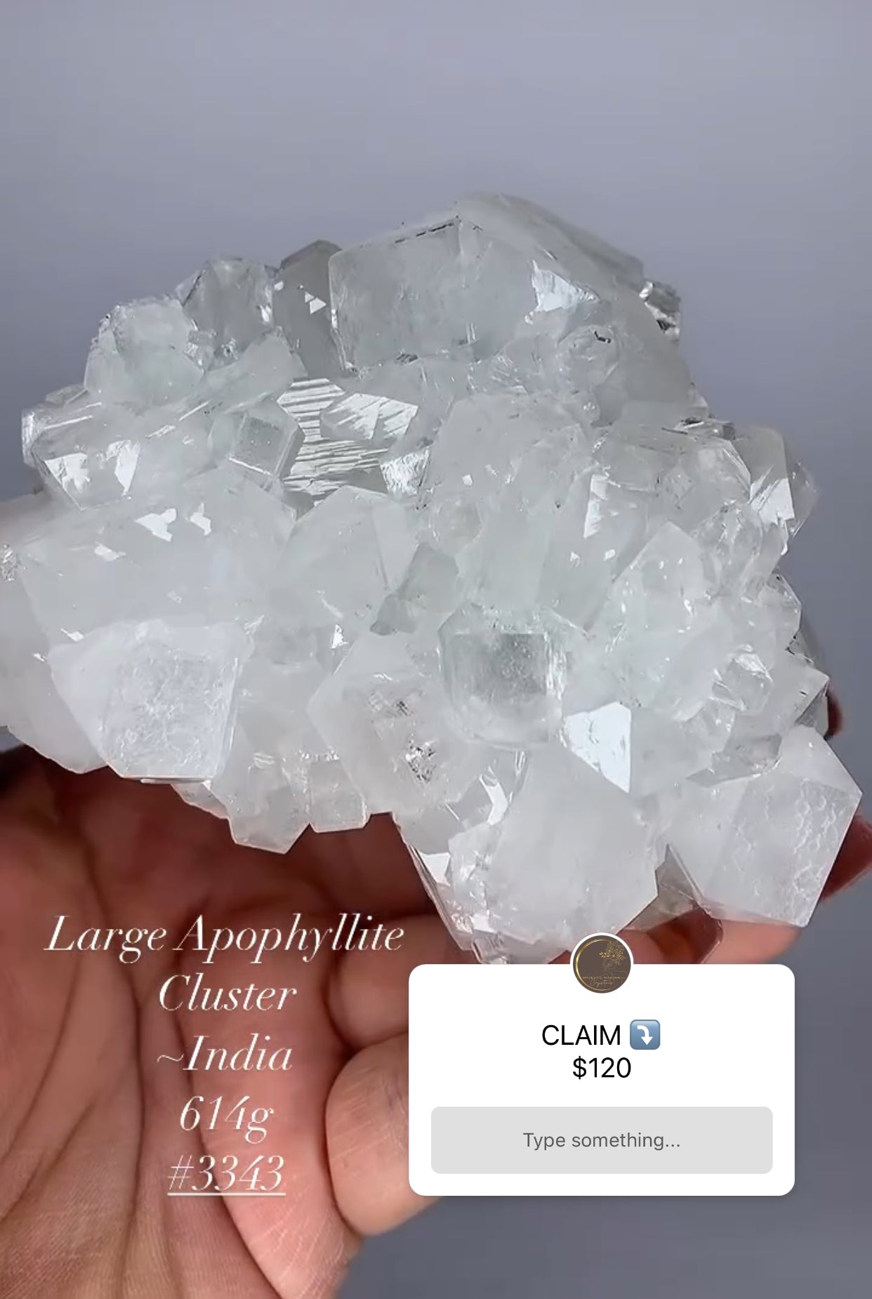 APOPHYLLITE LARGE PUFFY CLOUD CLUSTER- INDIA