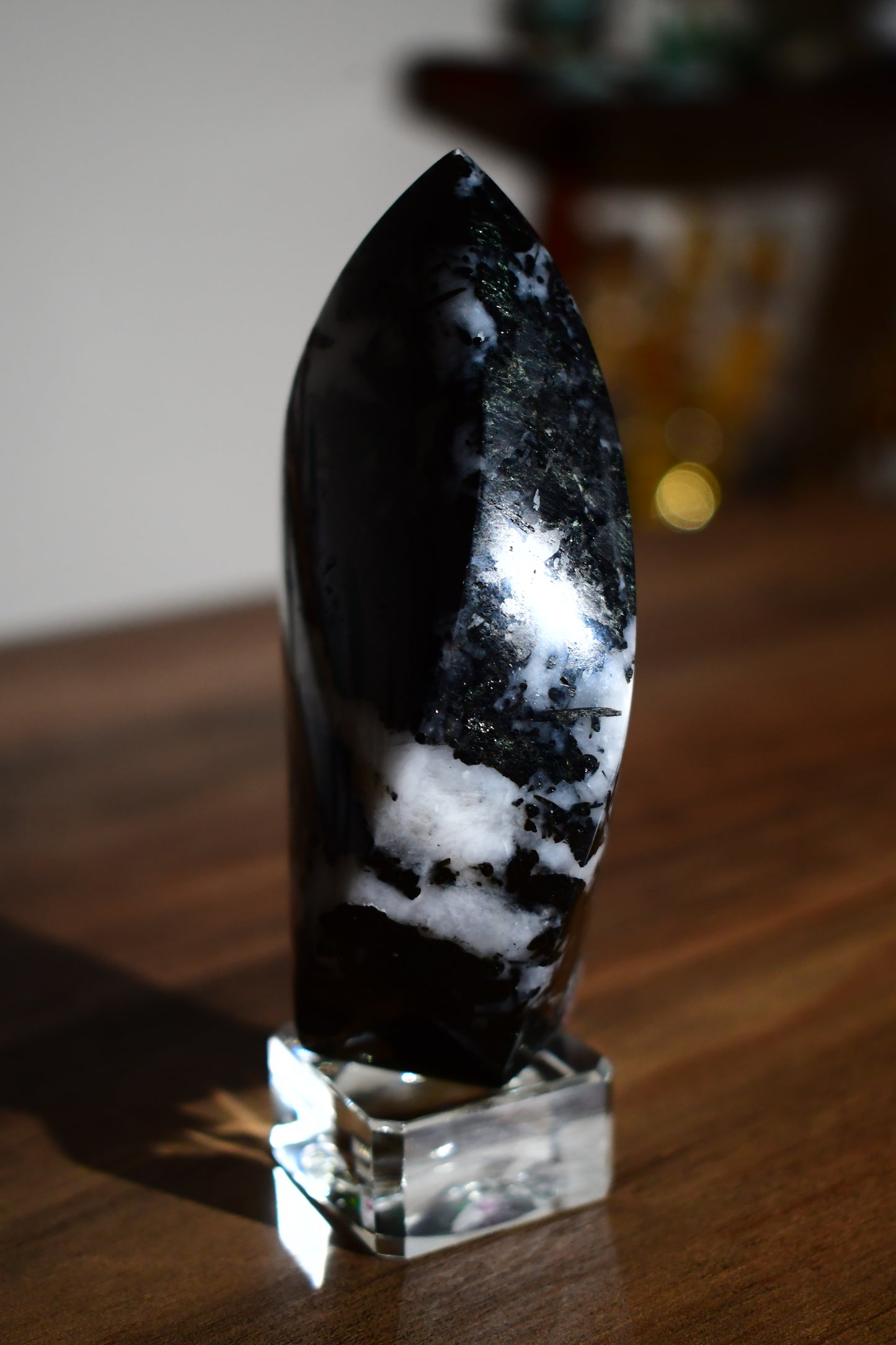 Black Tourmaline in Quartz Flame