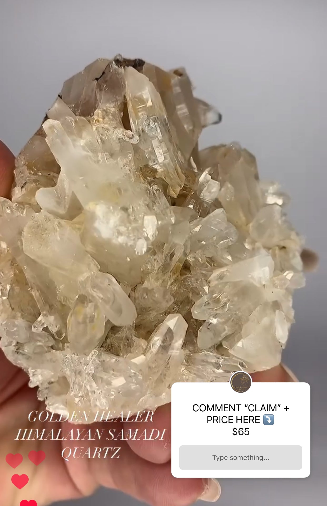 GOLDEN HEALER HIMALAYAN SAMADI QUARTZ