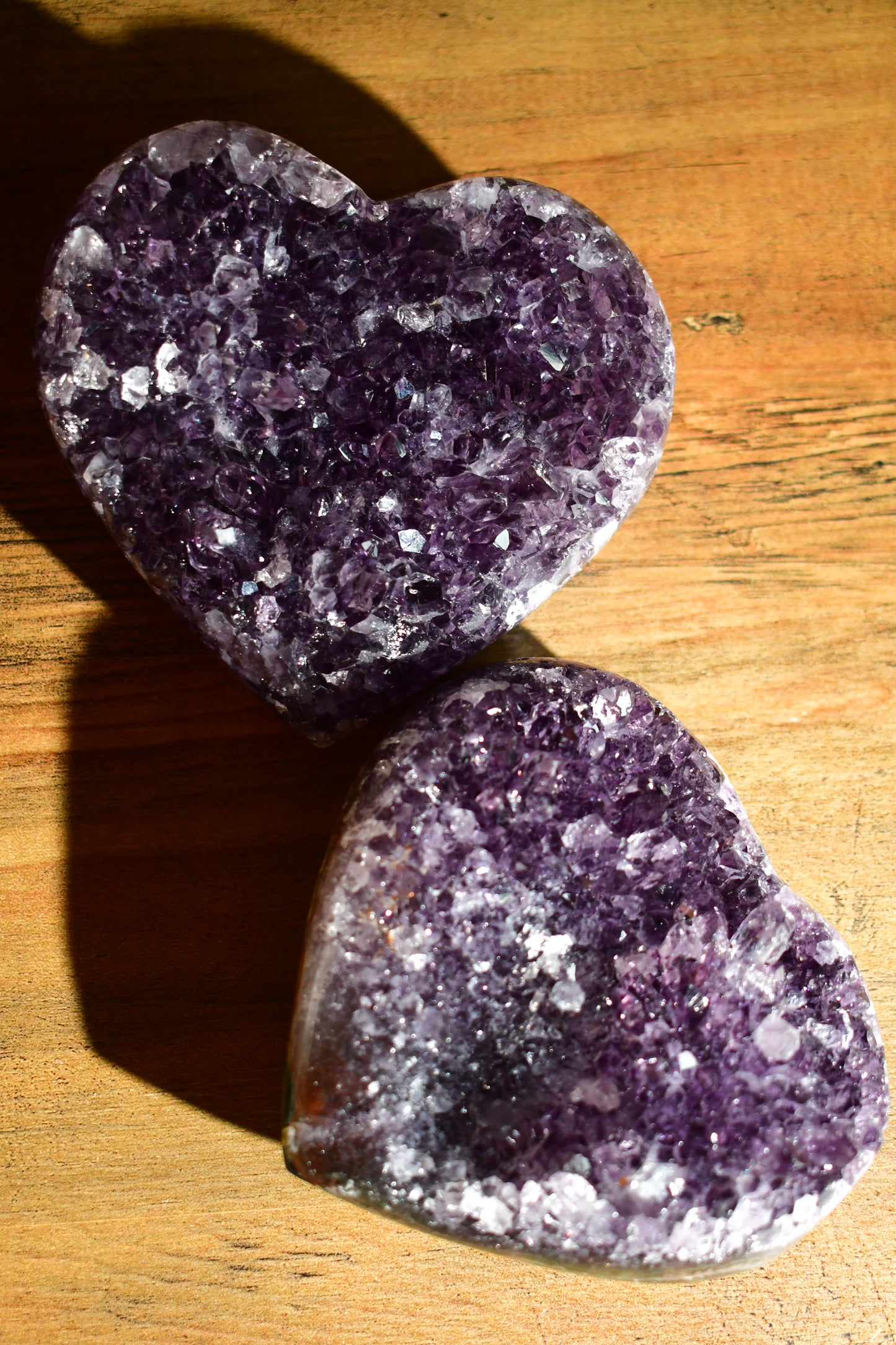 Smoky Amethyst Druzy Heart Carving