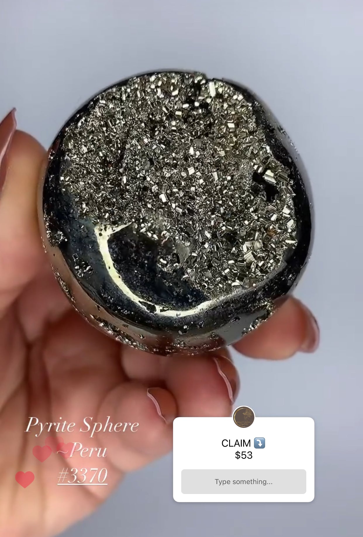 PYRITE DRUZY SPHERE- PERU