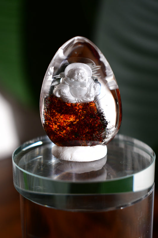 “Buddha” High-Quality Lodalite Quartz Etched Carvings