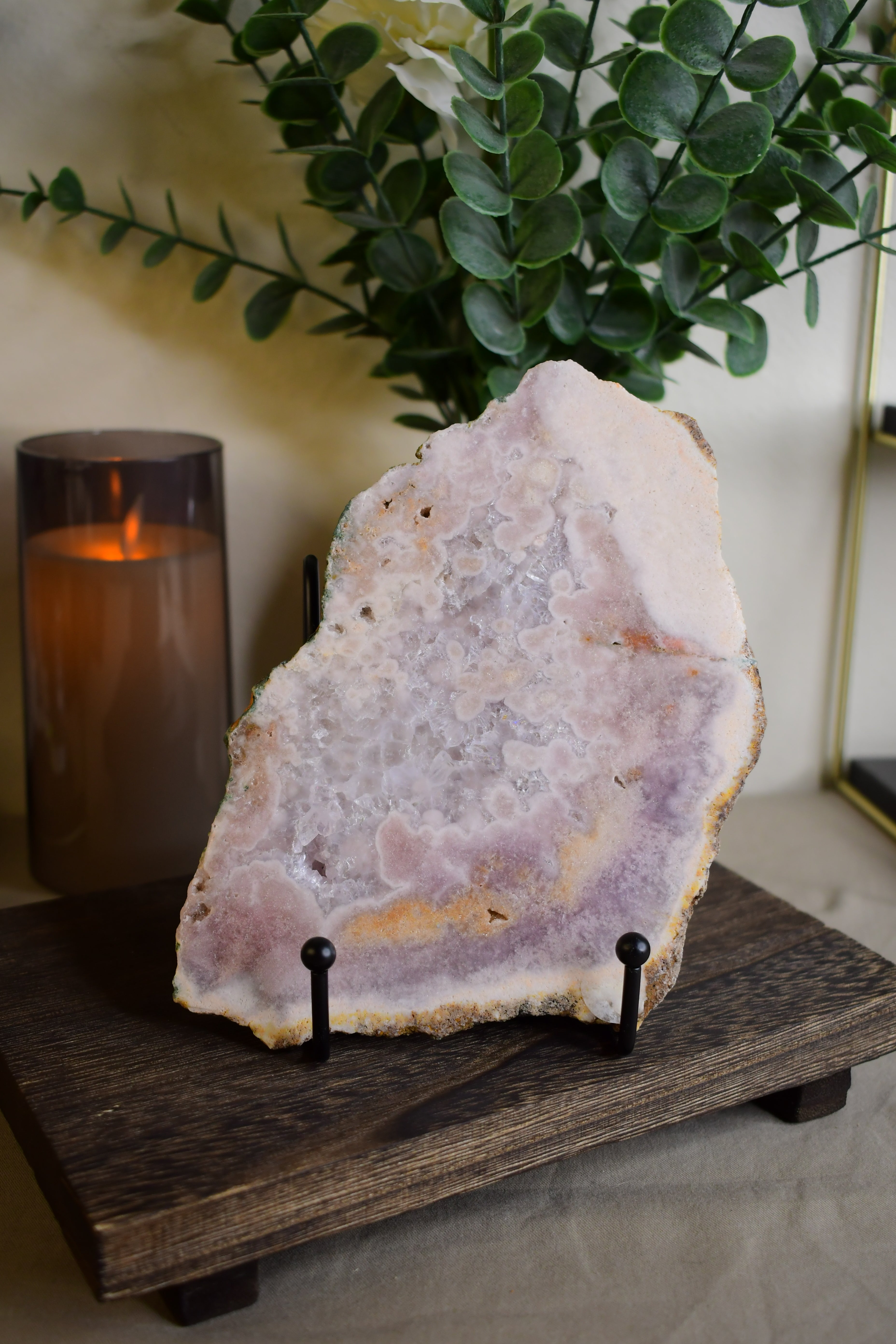 Pink Amethyst Slab with on sale Stand