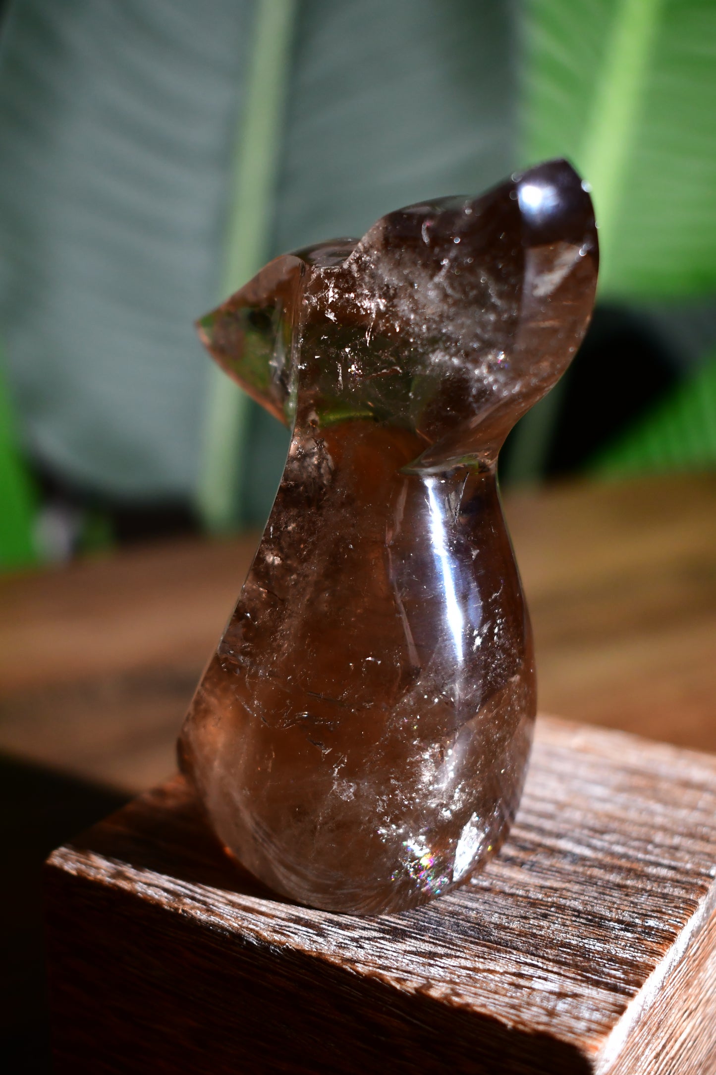 Smoky Quartz Whale Tail Carving 01