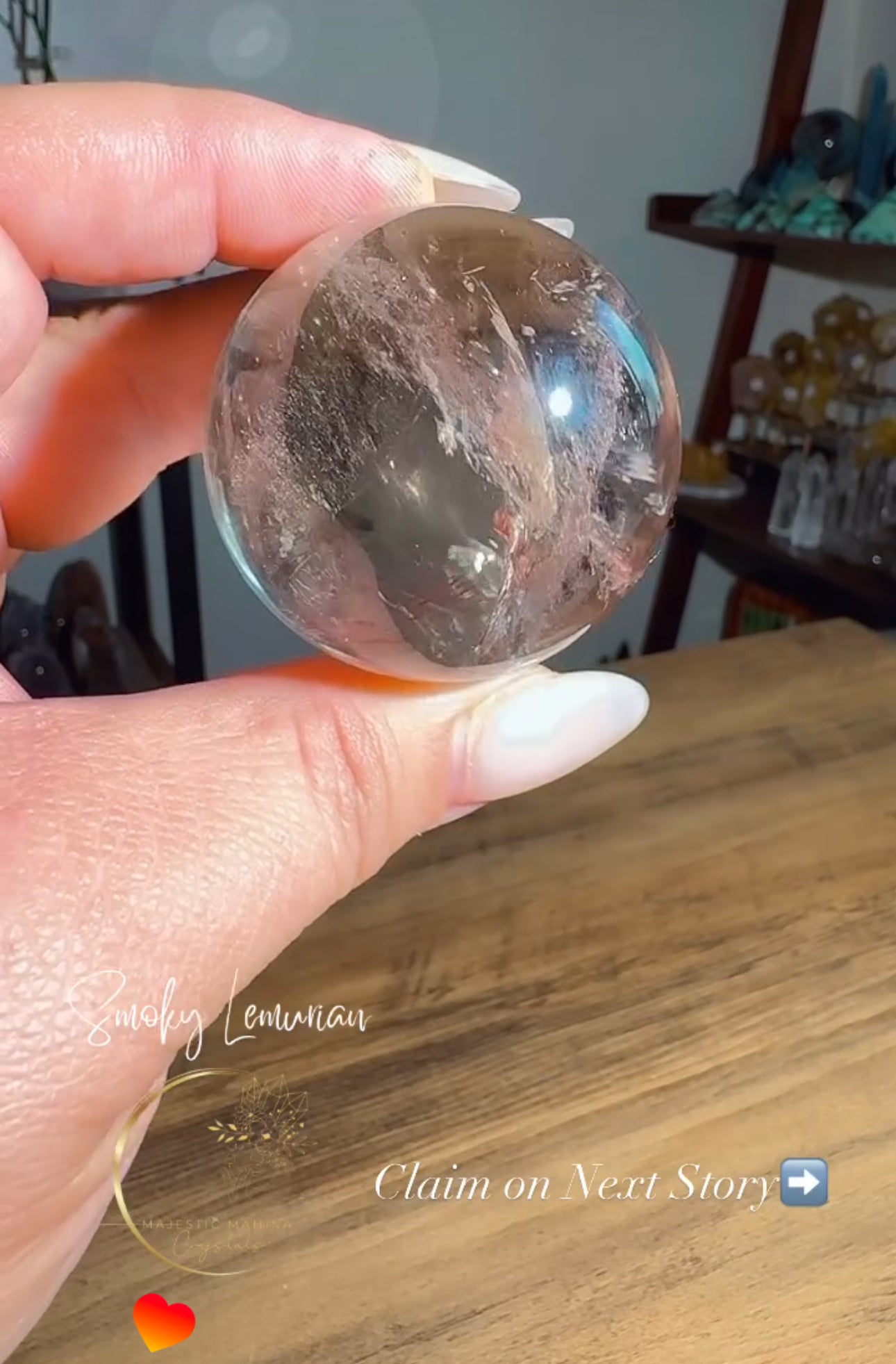 Smoky Lemurian Sphere on Stationary Stand