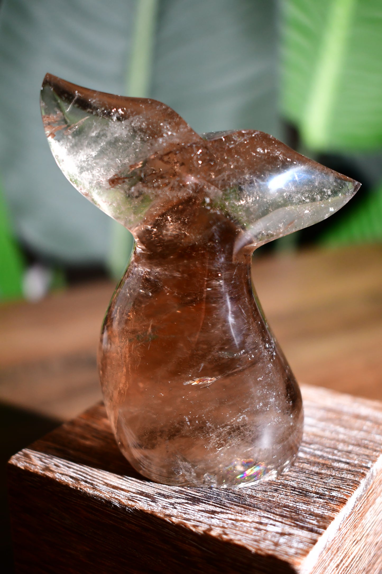 Smoky Quartz Whale Tail Carving 01