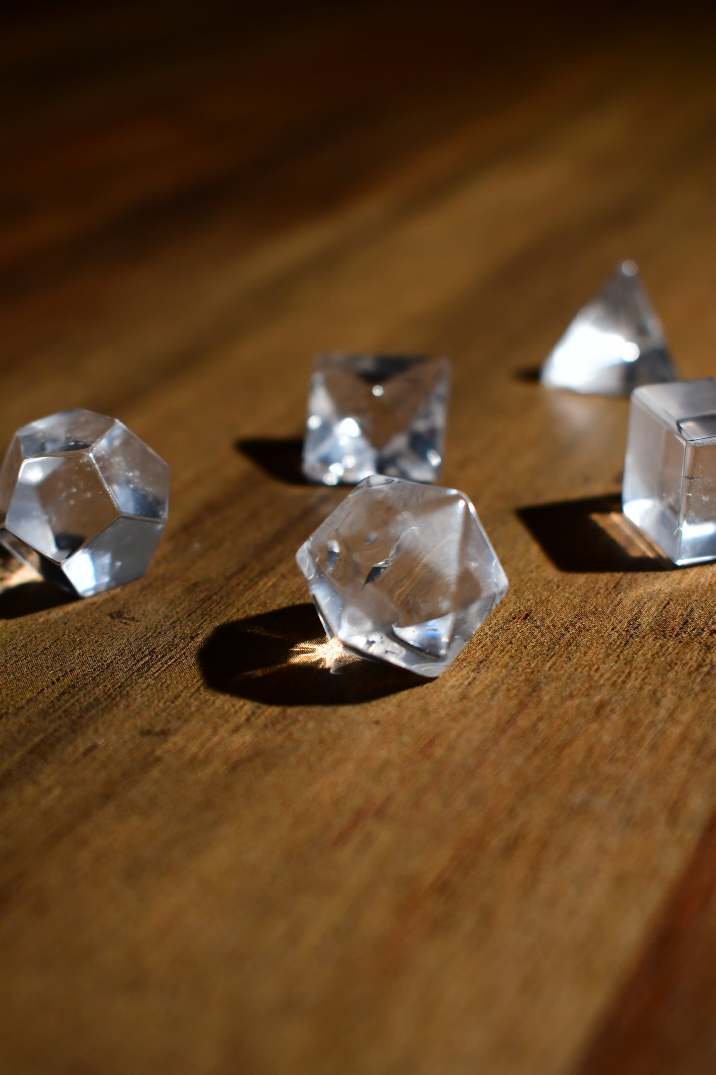 Mini Clear Quartz Sacred Platonic Solids or Geometric Shapes