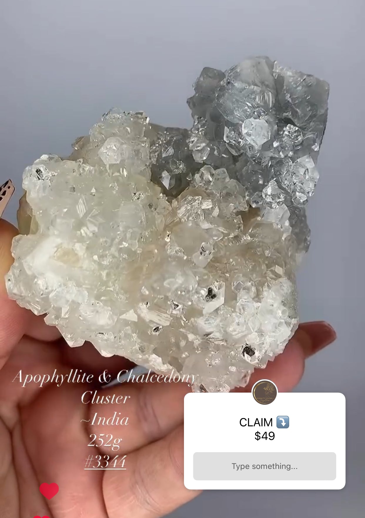 APOPHYLLITE & CHALCEDONY CLUSTER- INDIA