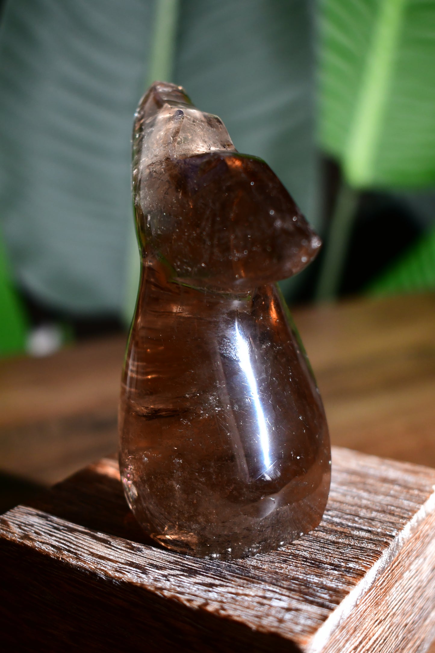 Smoky Quartz Whale Tail Carving 01