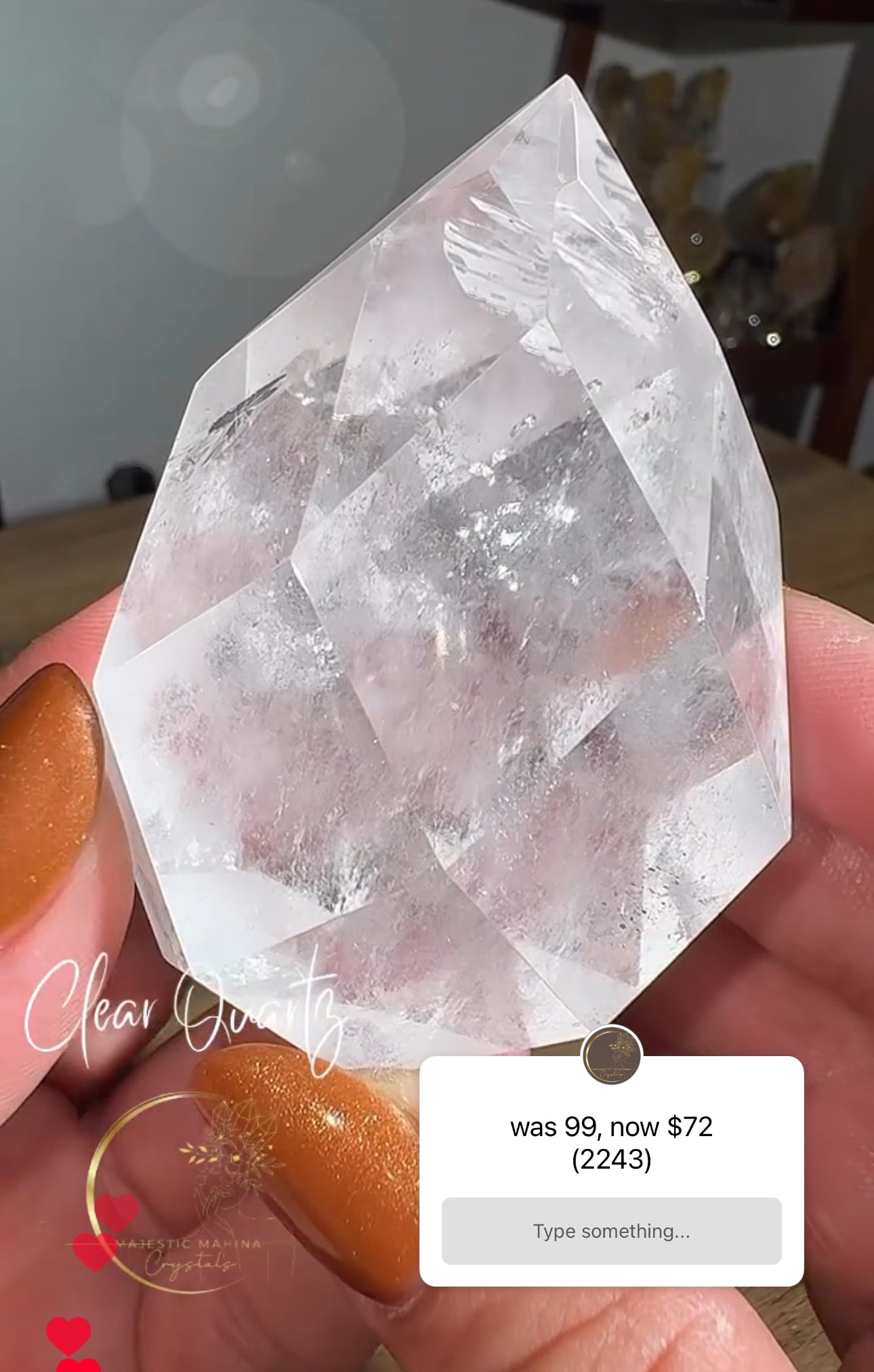 Clear Quartz Faceted Flame