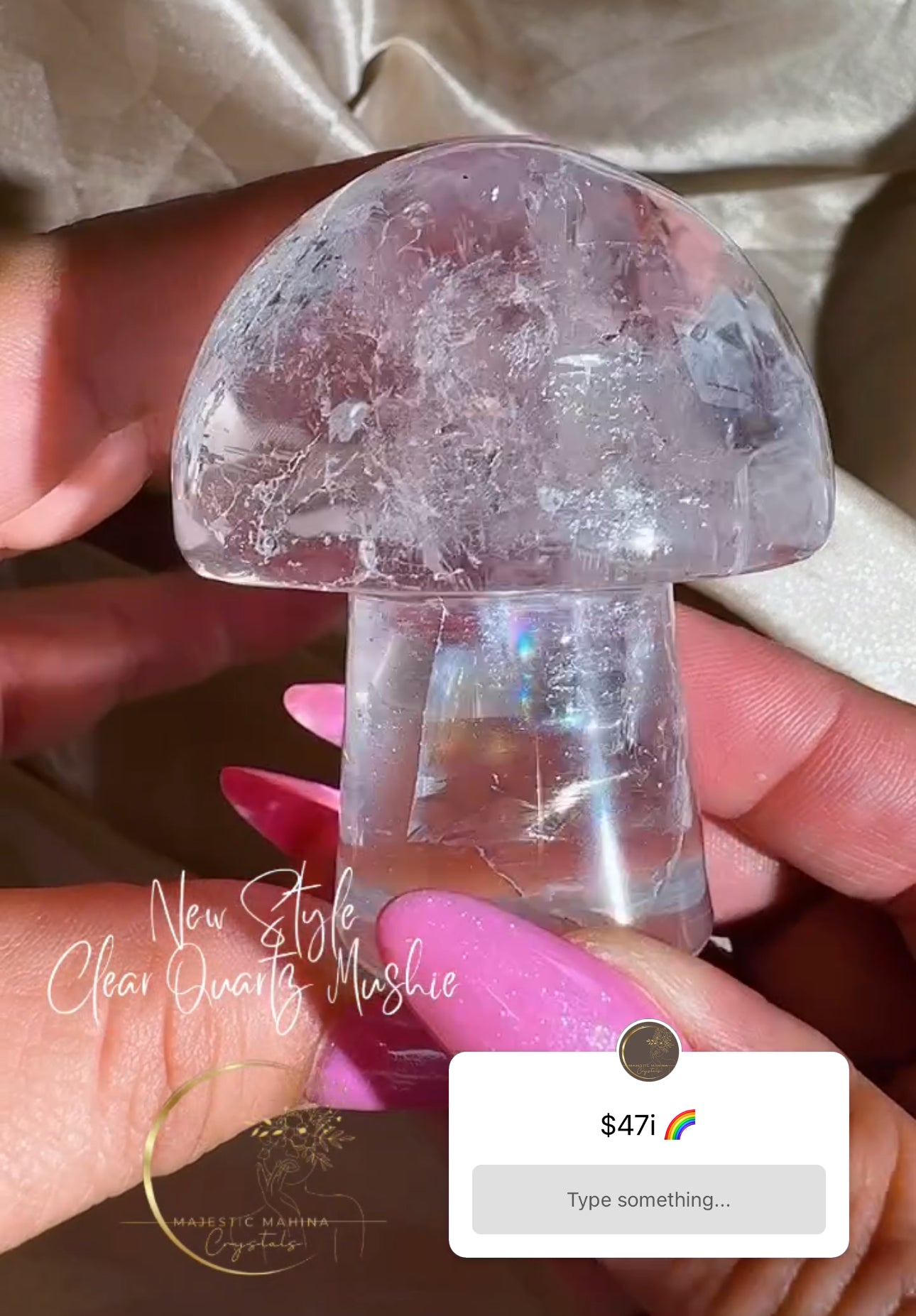 Clear Quartz Mushroom Carving