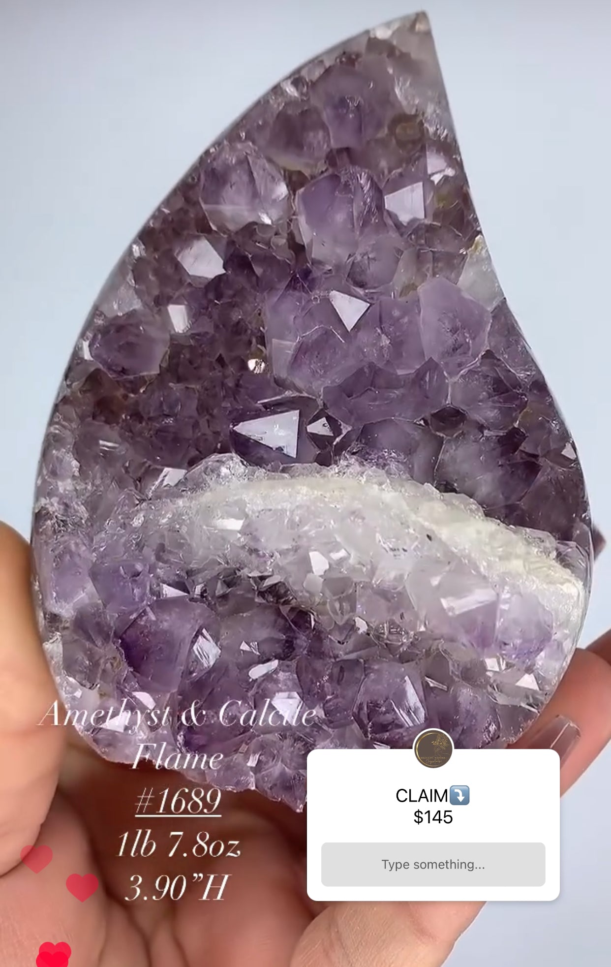 AMETHYST AND CALCITE FLAME