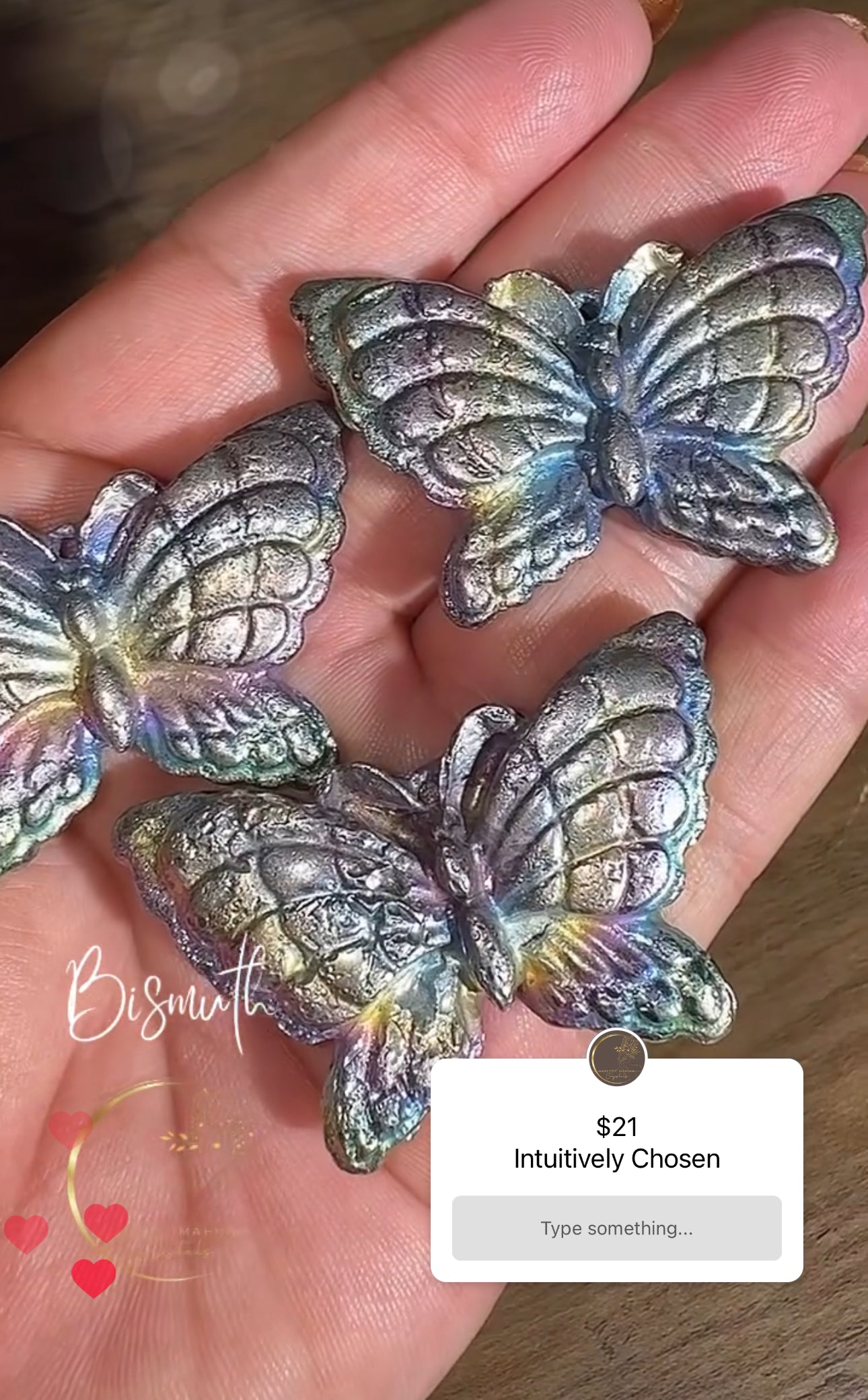 Bismuth Butterfly Carving