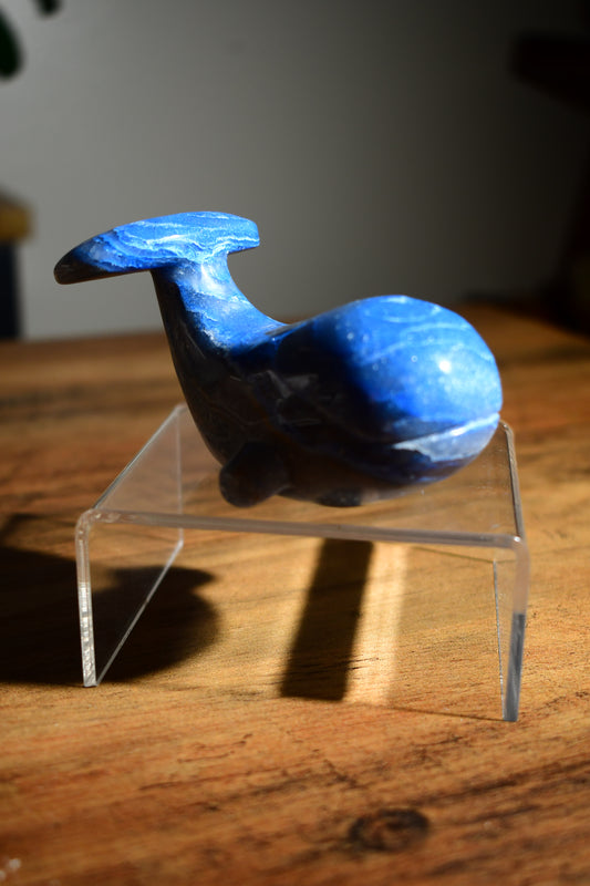 Blue Aventurine Whale Carving