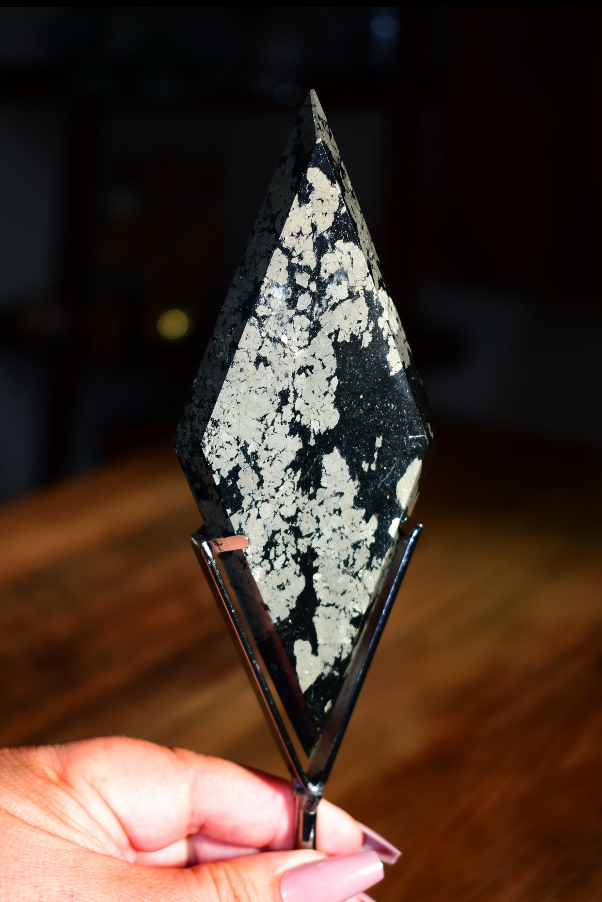 Pyrite Rhombus on Stand