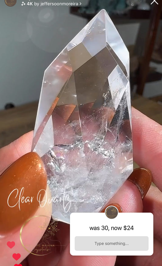 Clear Quartz Faceted Flame