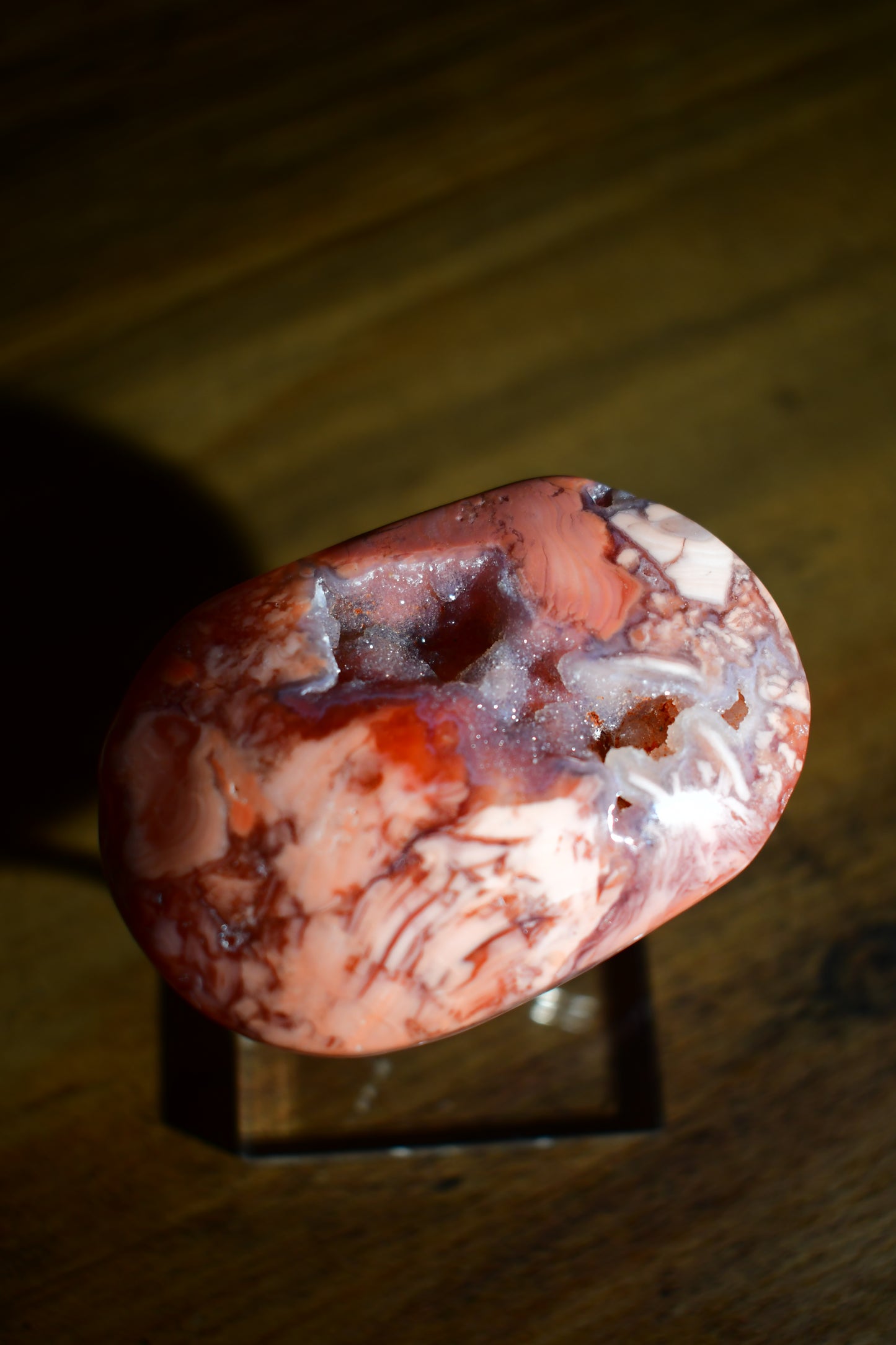 Pink Agate Druzy Palm