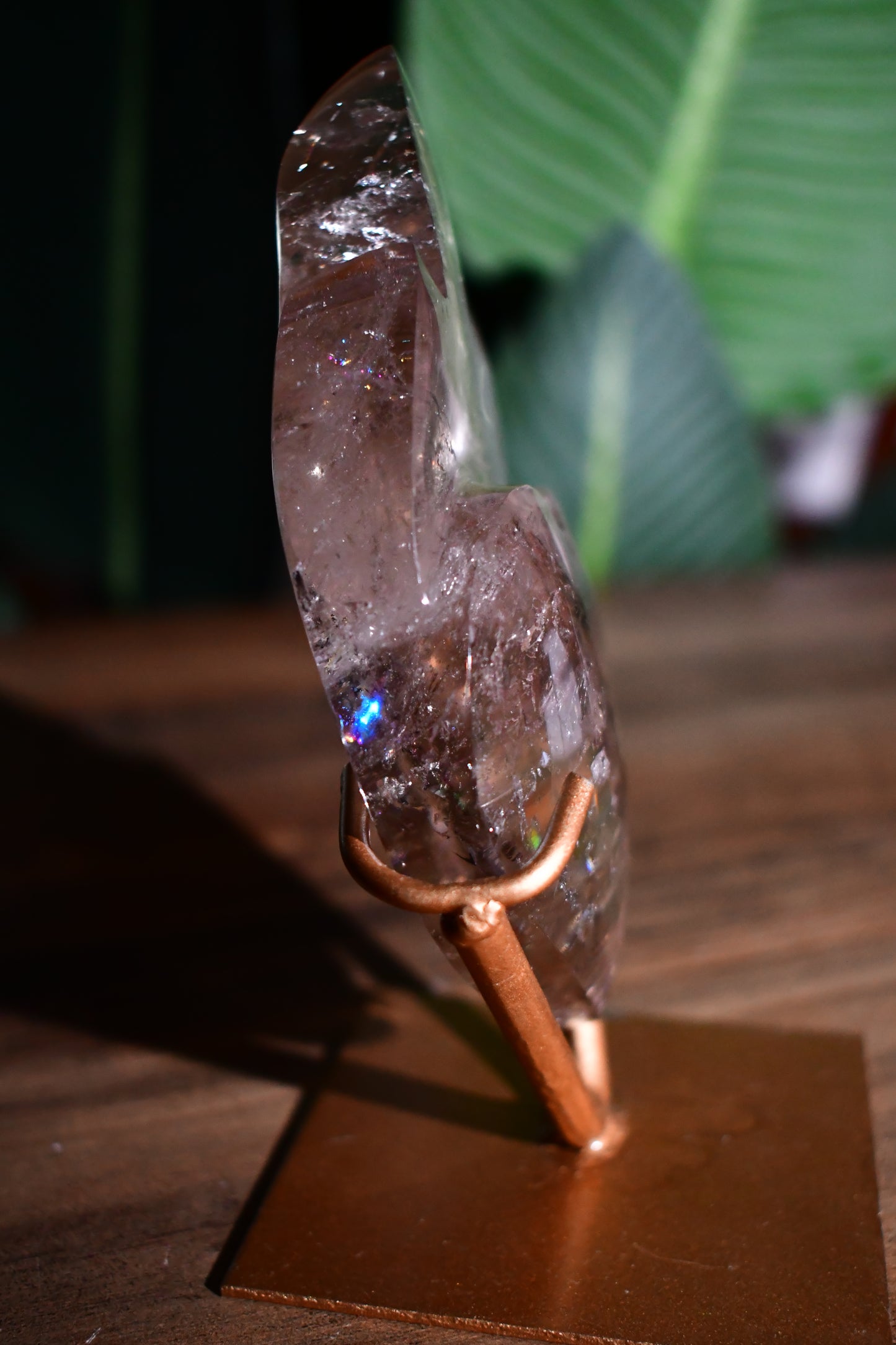 Smoky Quartz Eternal Heart Flame with Custom Stand