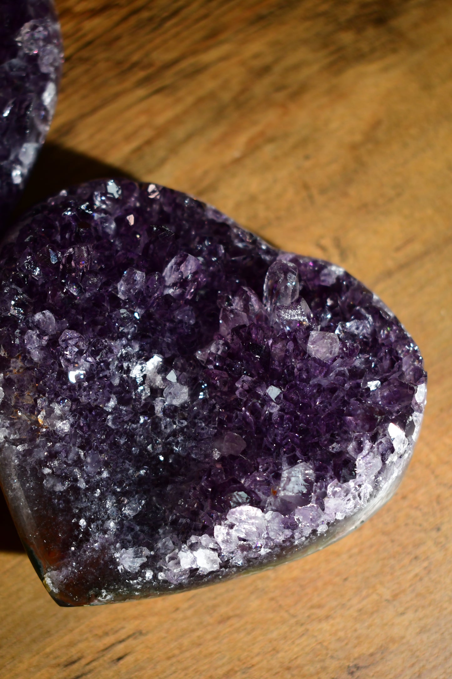 Smoky Amethyst Druzy Heart Carving