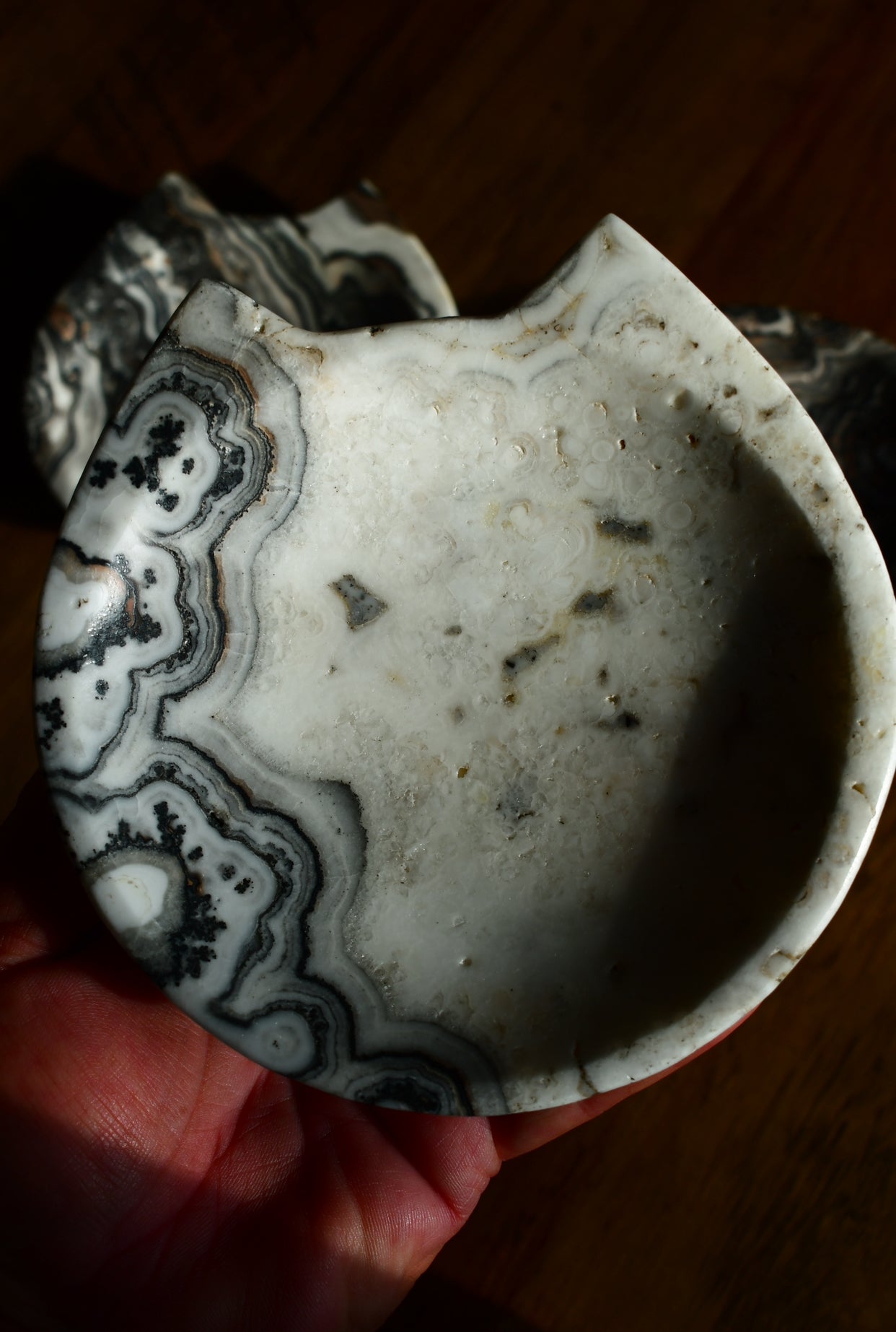 Zebra Calcite Cat Bowl Carvings