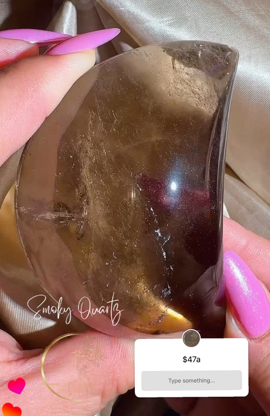 Smoky Quartz Puffy Moon