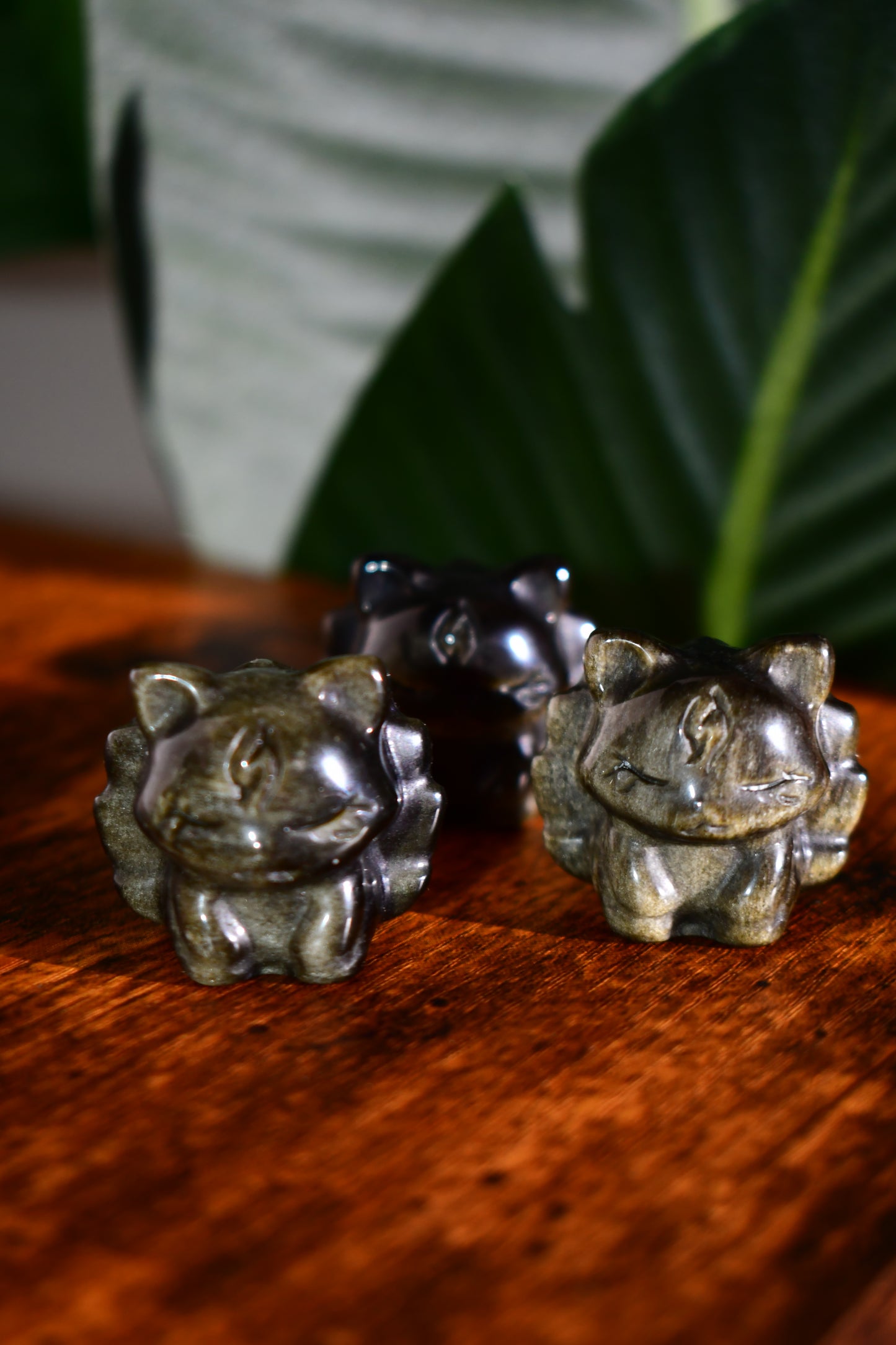 Mini Golden Sheen Nine Tail Fox Carvings