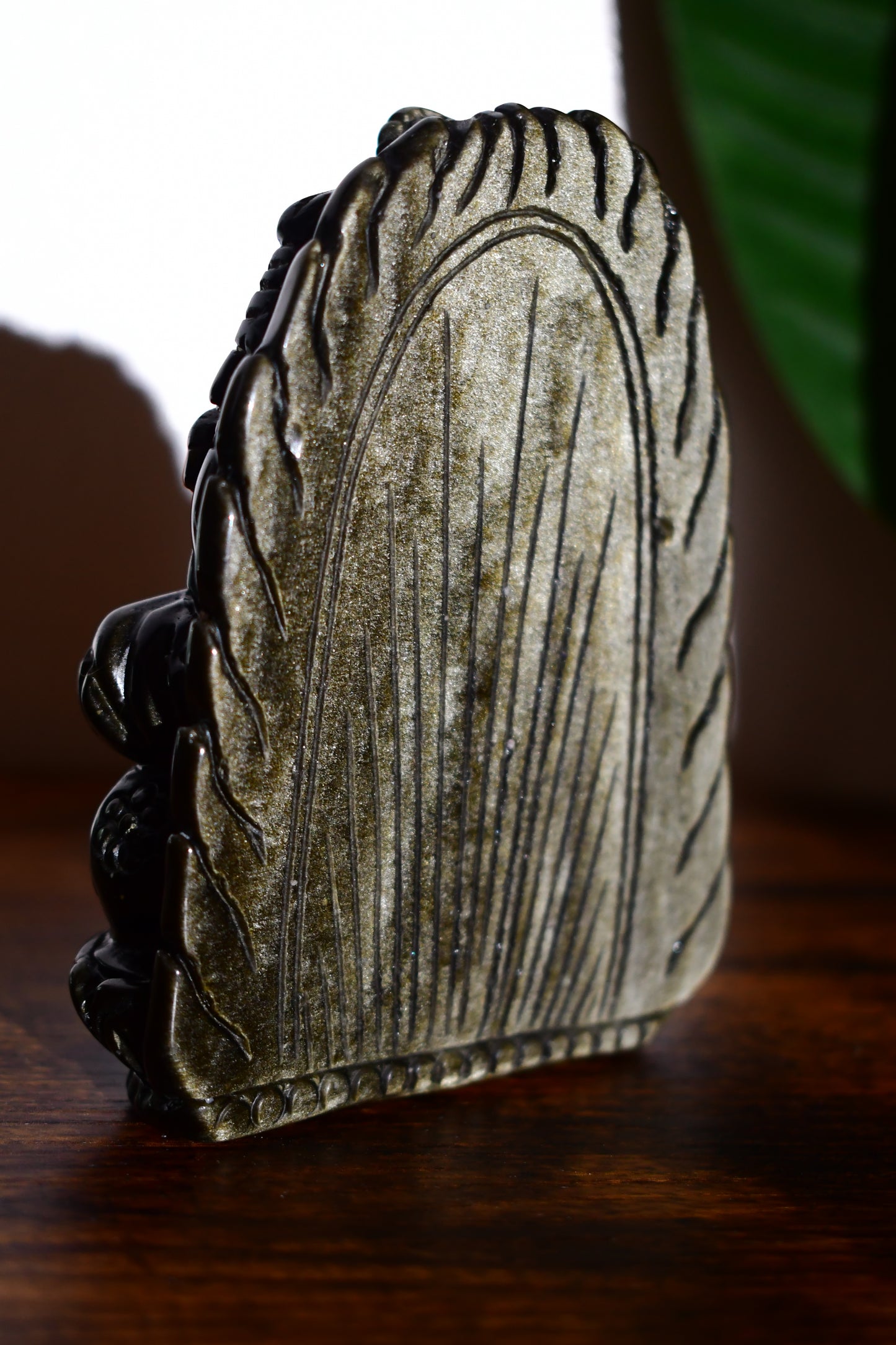 Golden Sheen Black Obsidian Ganesha