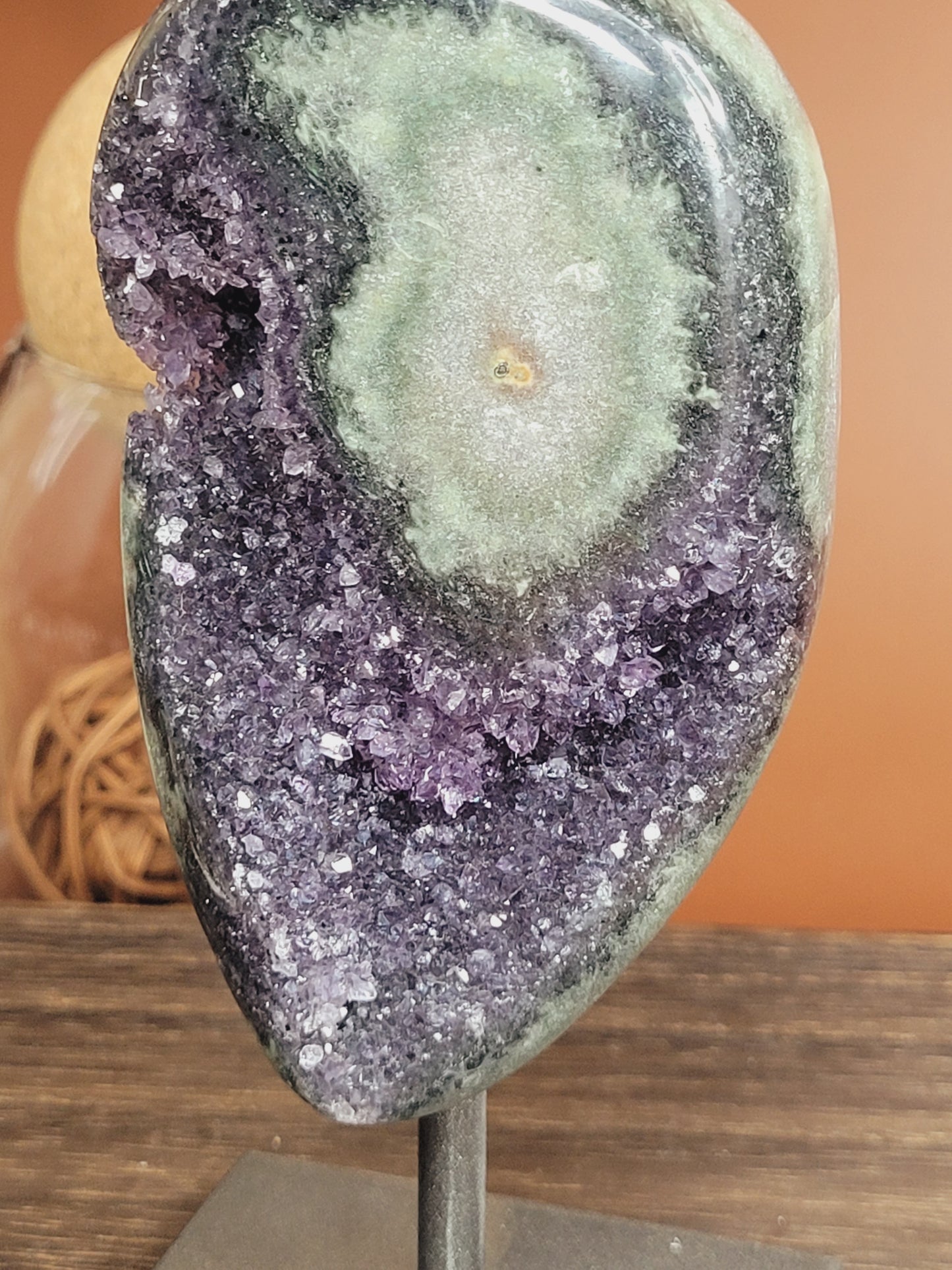 Amethyst Stalactite Druzy Freeform on Metal Stand / Stalactites /High Quality Crystals/Gifts for Him/Gifts for Her/Calcite/Rare Freeforms