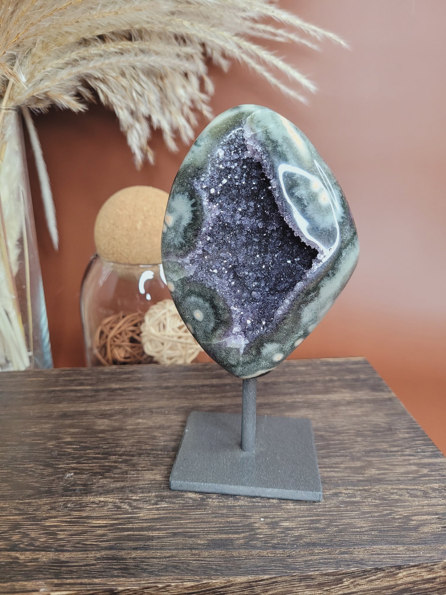 Amethyst Stalactite Druzy Freeform on Metal Stand / Stalactites /High Quality Crystals/Gifts for Him/Gifts for Her/Calcite/Rare Freeforms