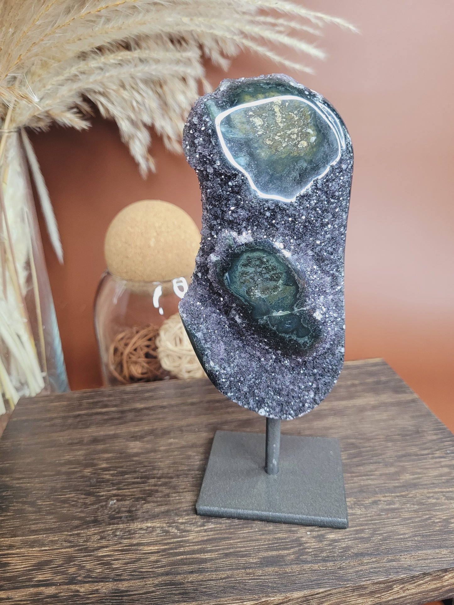 Amethyst Stalactite Druzy Freeform on Metal Stand / Stalactites /High Quality Crystals/Gifts for Him/Gifts for Her/Calcite/Rare Freeforms