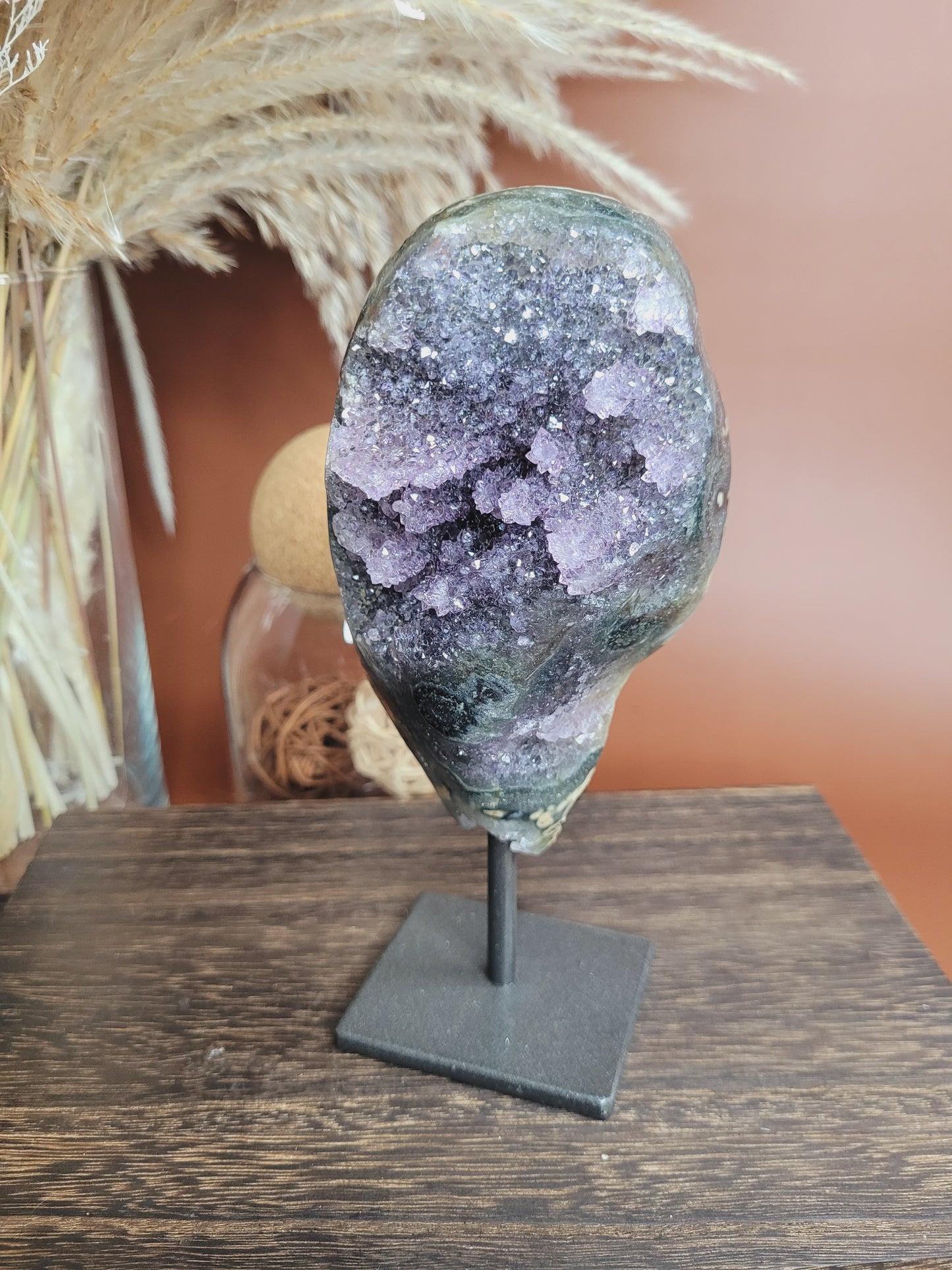 Amethyst Stalactite Druzy Freeform on Metal Stand / Stalactites /High Quality Crystals/Gifts for Him/Gifts for Her/Calcite/Rare Freeforms