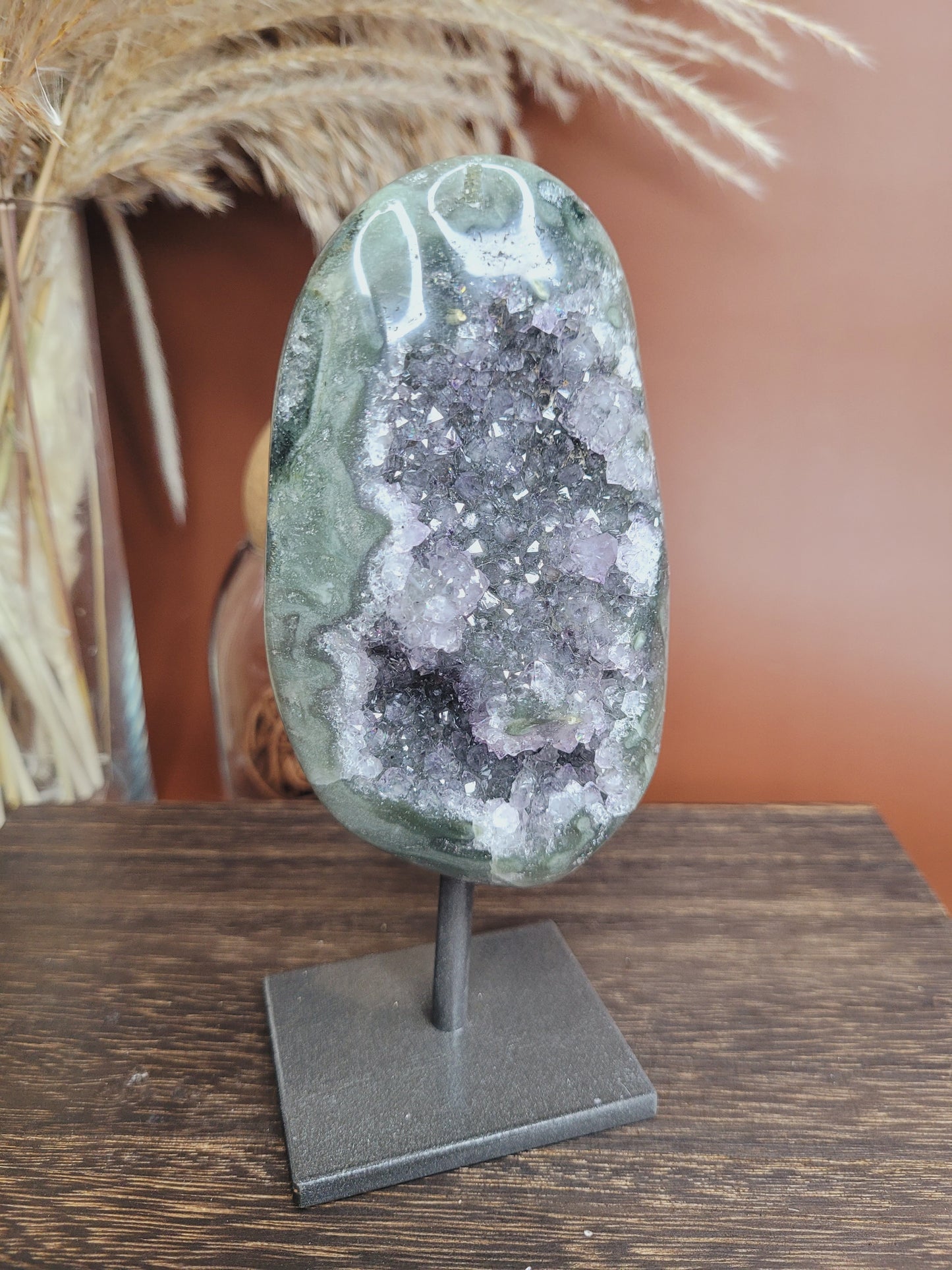 Amethyst Stalactite Druzy Freeform on Metal Stand / Stalactites /High Quality Crystals/Gifts for Him/Gifts for Her/Calcite/Rare Freeforms