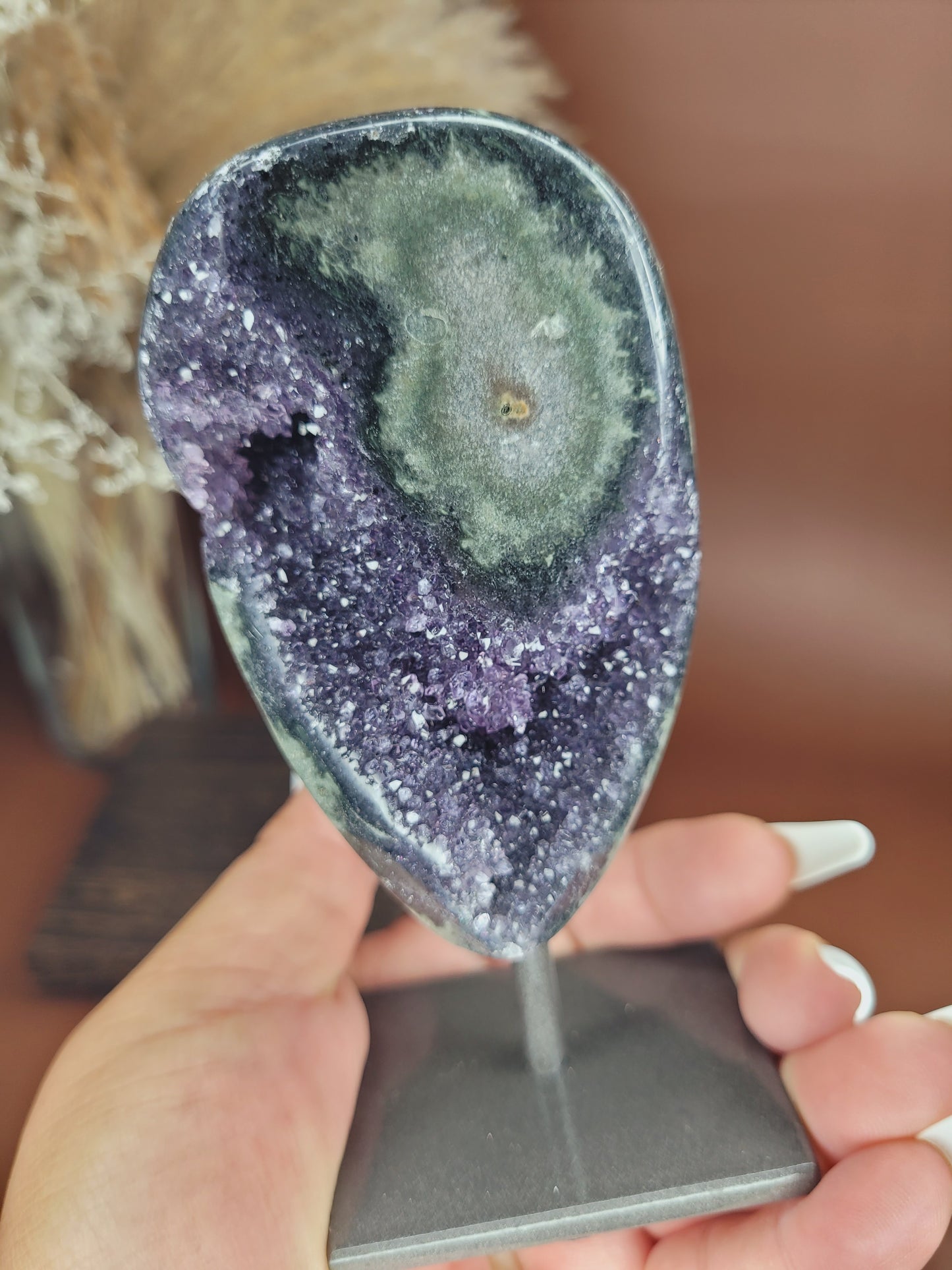 Amethyst Stalactite Druzy Freeform on Metal Stand / Stalactites /High Quality Crystals/Gifts for Him/Gifts for Her/Calcite/Rare Freeforms