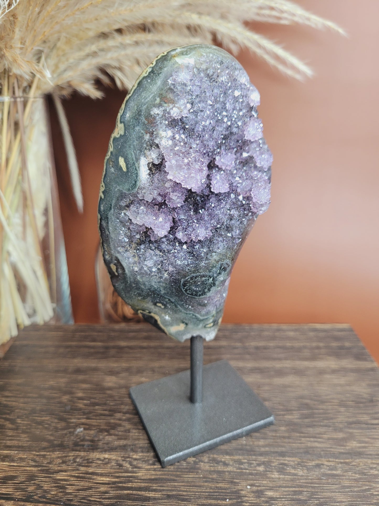 Amethyst Stalactite Druzy Freeform on Metal Stand / Stalactites /High Quality Crystals/Gifts for Him/Gifts for Her/Calcite/Rare Freeforms